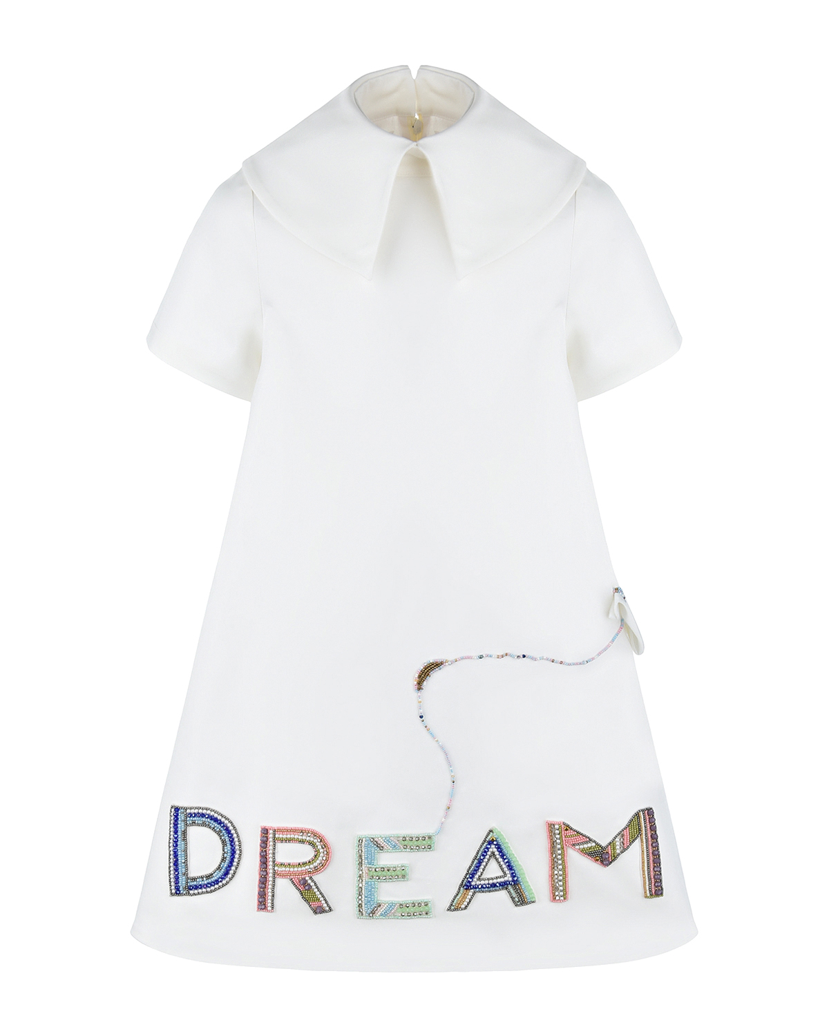 Платье с вышивкой "DREAM" Nikolia детское, размер 104, цвет белый - фото 1