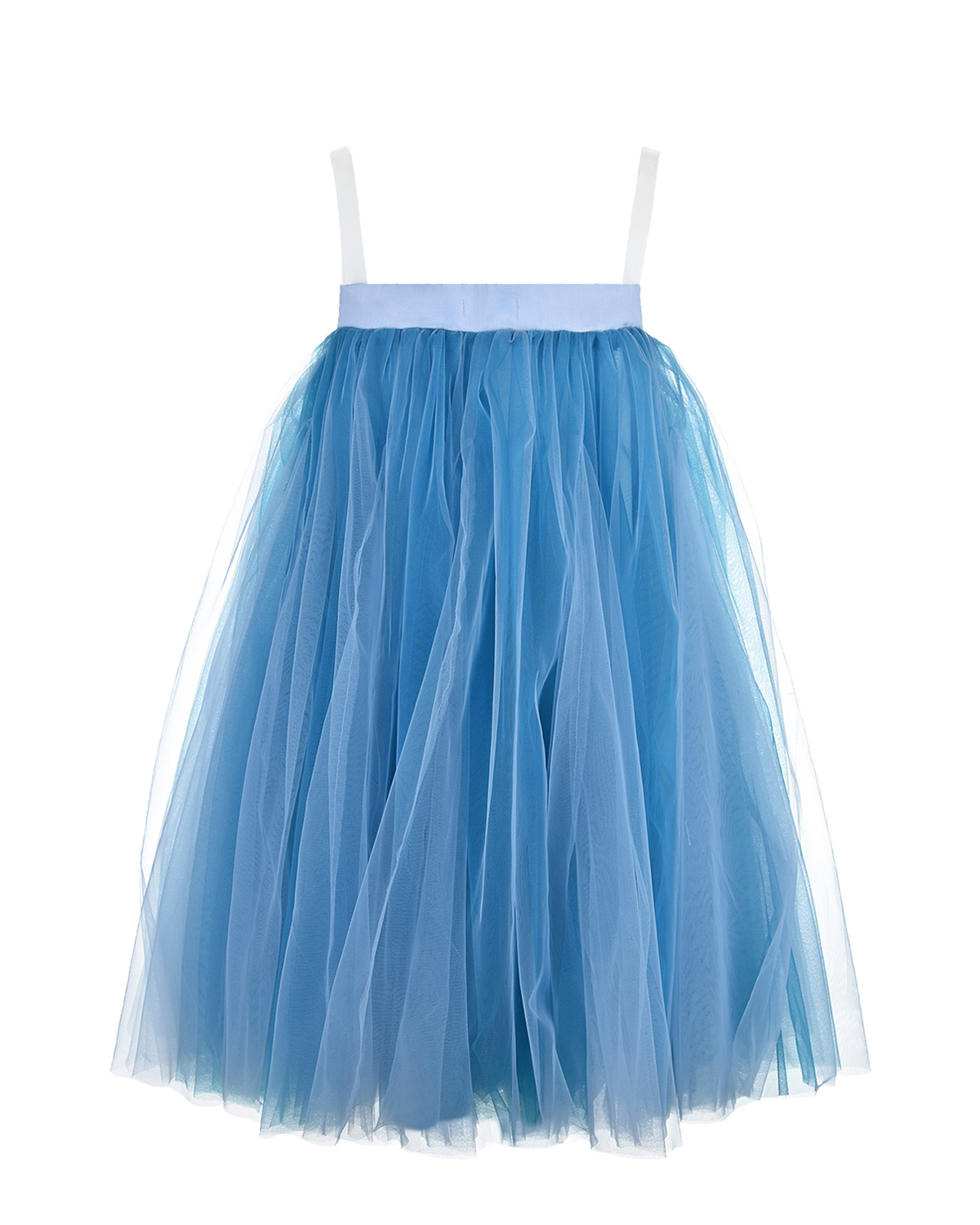 Голубое платье с цветами Nikolia детское, размер 128 - фото 3
