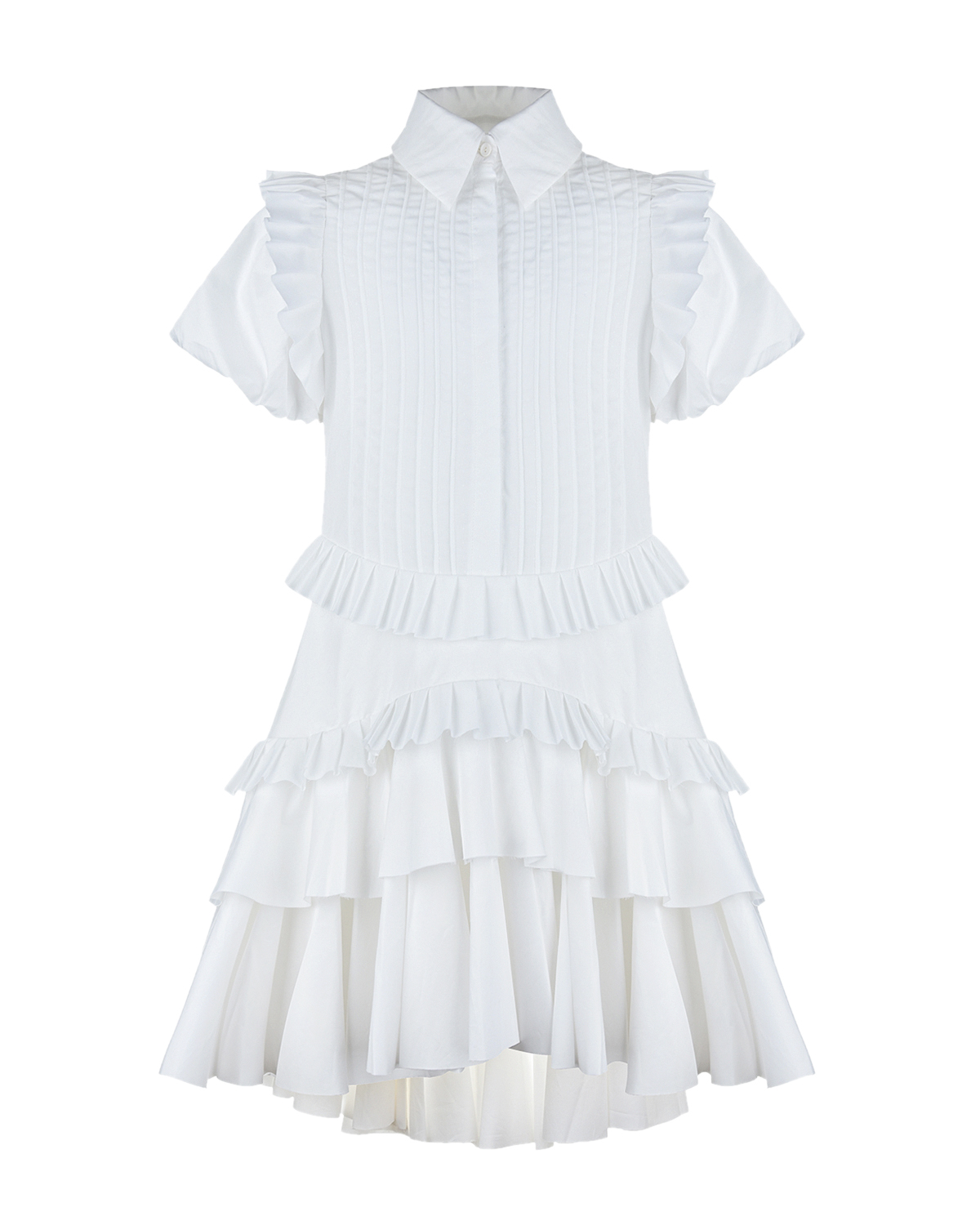 Белое платье с рукавами-фонариками Nikolia детское, размер 128, цвет белый - фото 1
