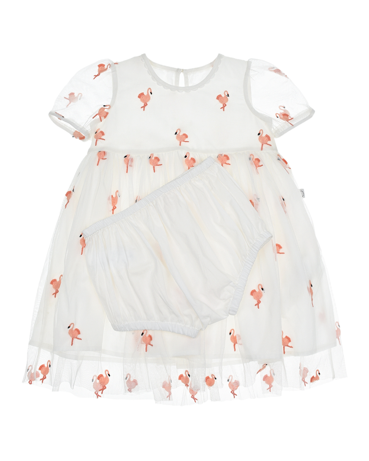 Платье с вышивкой "Фламинго" Stella McCartney детское