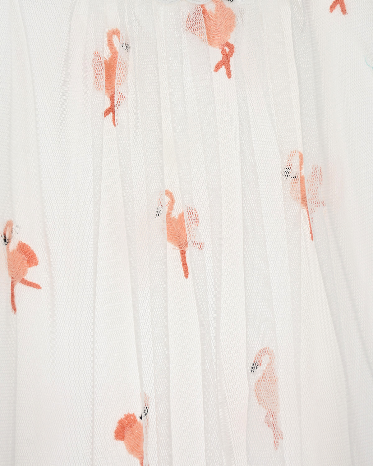 Платье с вышивкой "Фламинго" Stella McCartney детское, размер 116, цвет кремовый - фото 3