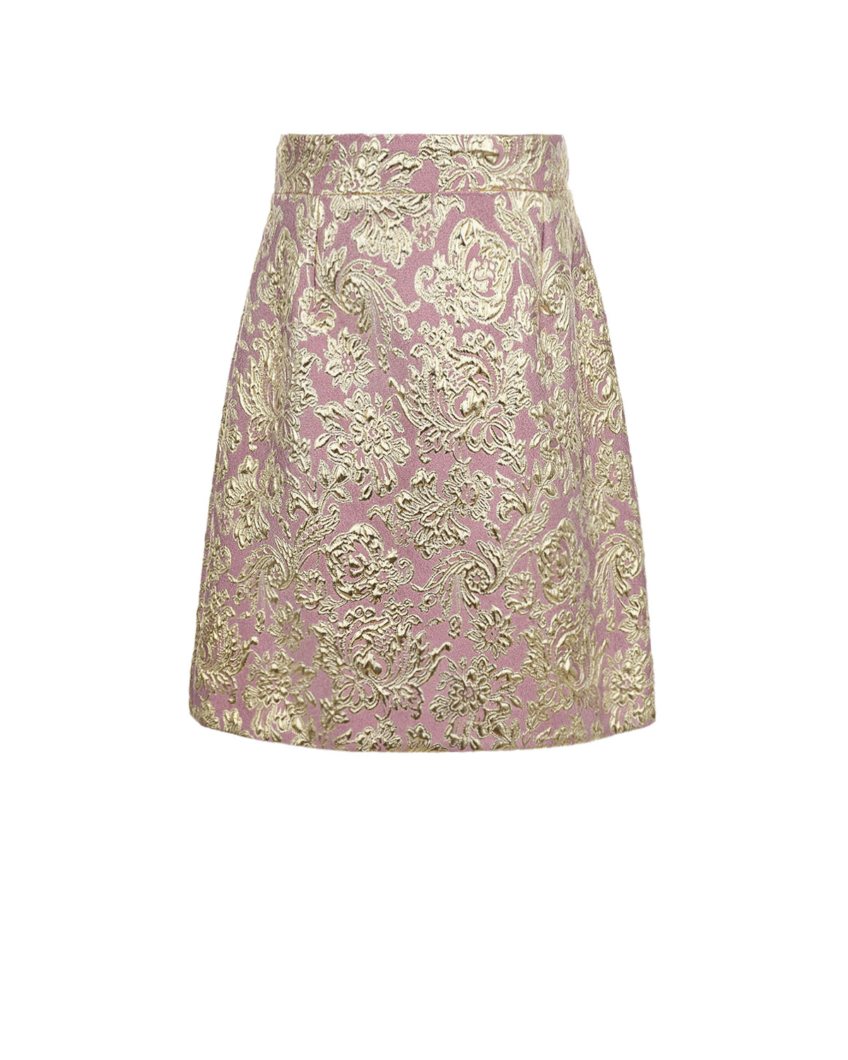 Купить Розовая жаккардовая юбка Dolce&Gabbana, Золотой, 100%вискоза, 80%полиэстер+11%полиамид+2%металл.полиэстер