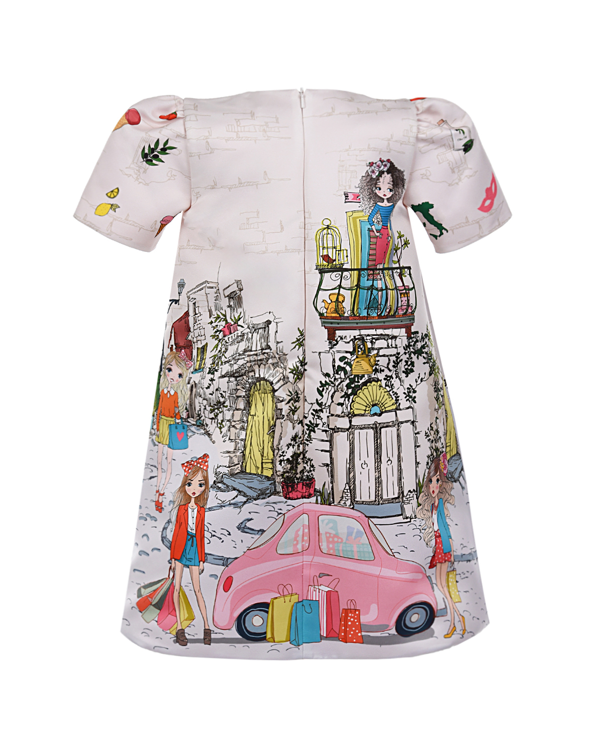 Платье с ручной росписью "Ciao Bella" Eirene детское, размер 128, цвет белый - фото 2