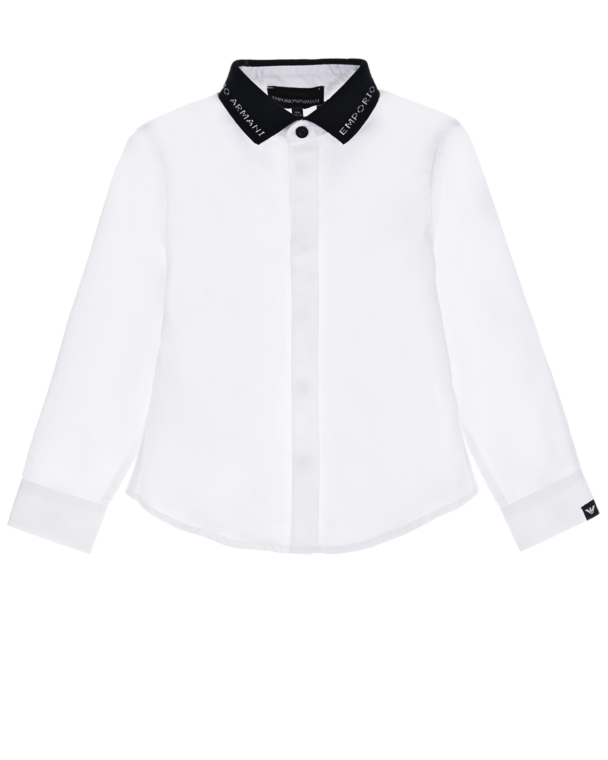 Белая рубашка с черным воротником Emporio Armani
