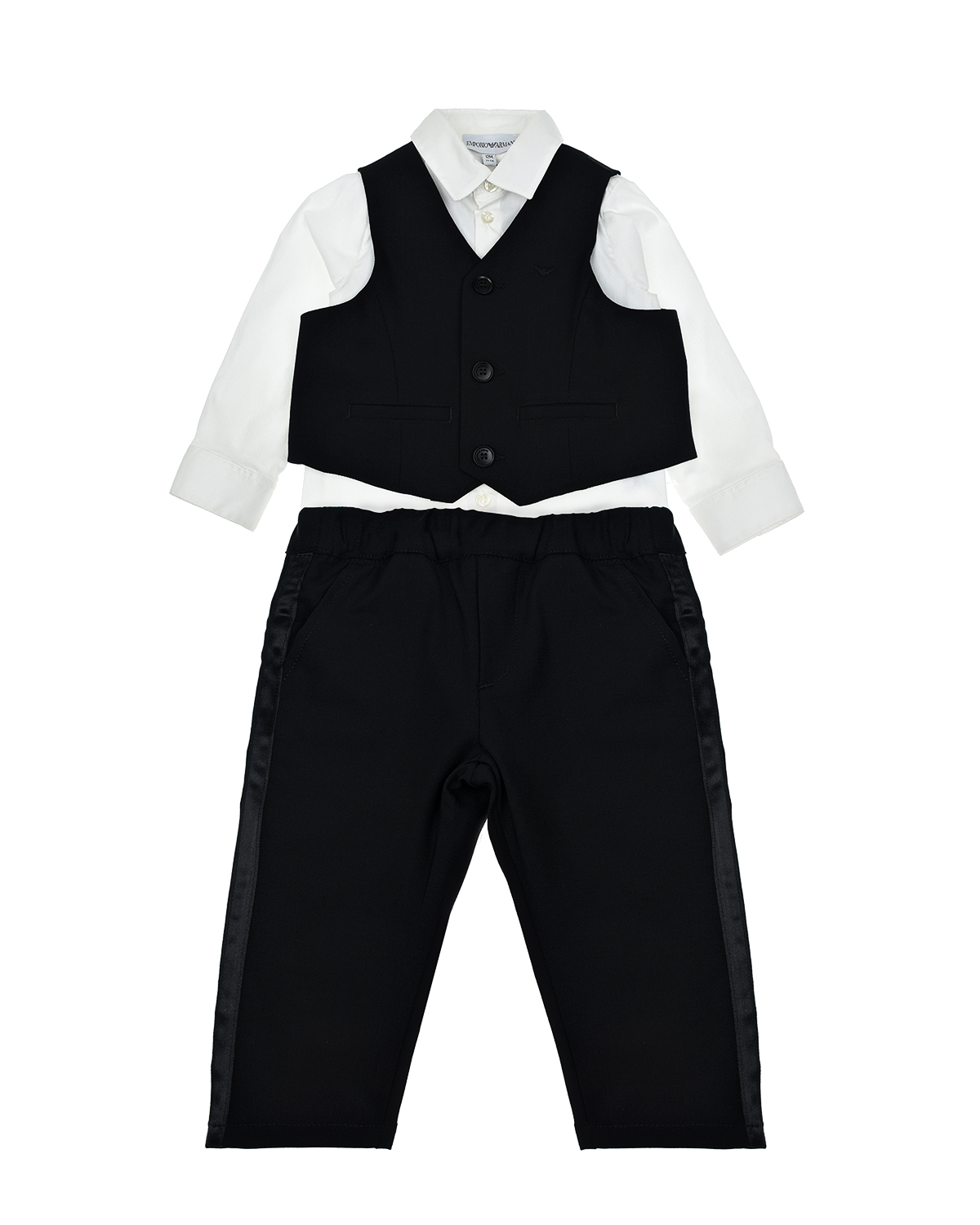 Комплект: брюки, рубашка и жилет Emporio Armani детский, размер 80, цвет мультиколор - фото 1