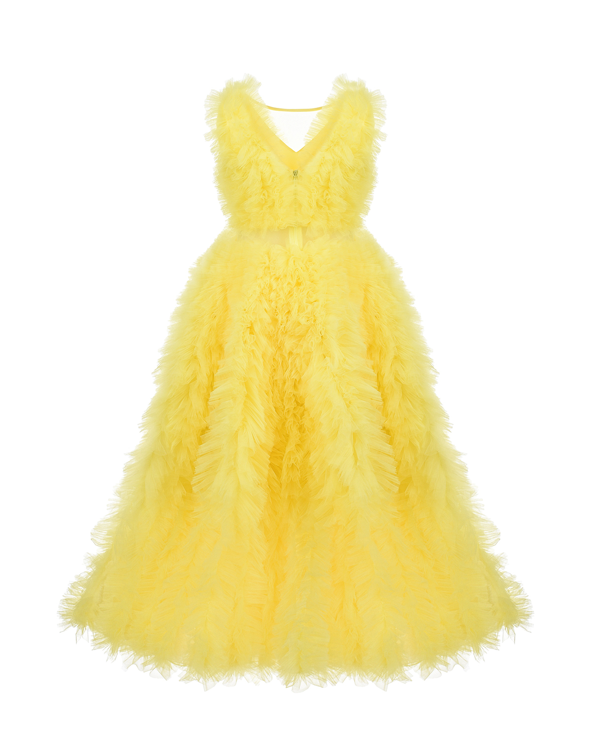 Желтое платье с пышной юбкой Sasha Kim детское, размер 104, цвет желтый - фото 3