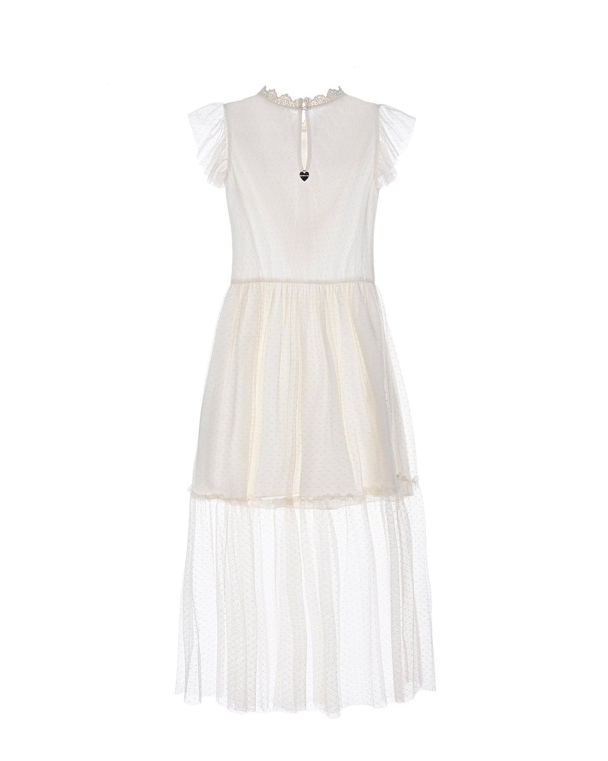 Белое платье с ажурной вставкой TWINSET детское, размер 128, цвет белый - фото 2