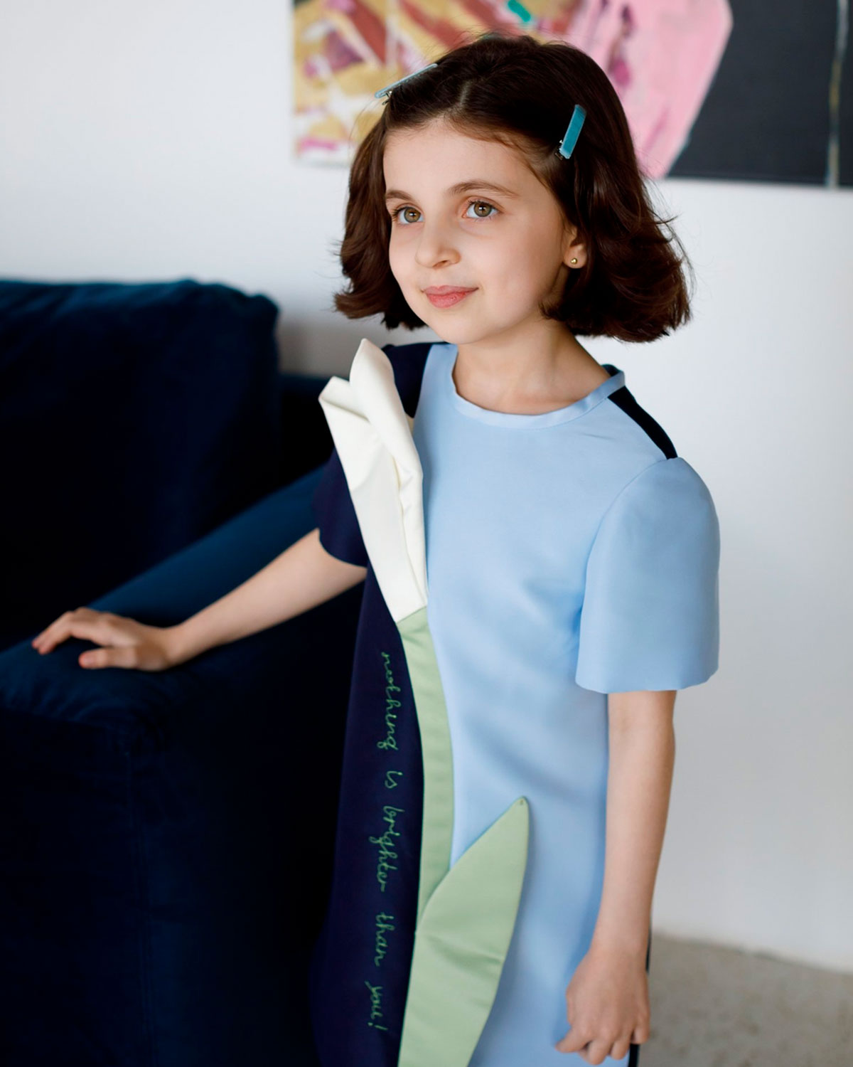 Платье с декором "подснежник" Zhanna&Anna детское, размер 116, цвет мультиколор - фото 3