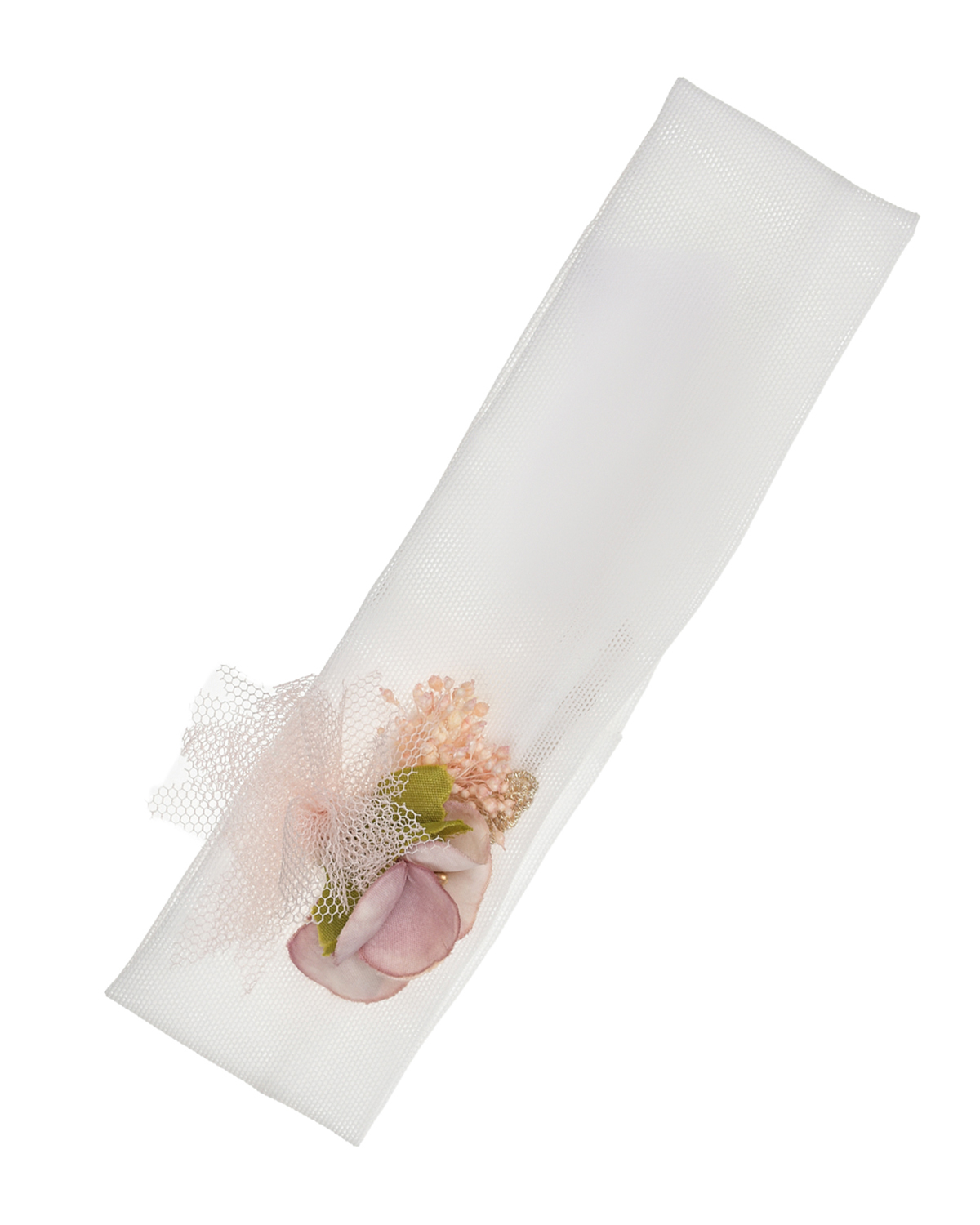Белая повязка с розовой цветочной аппликацией Amaya, размер unica
