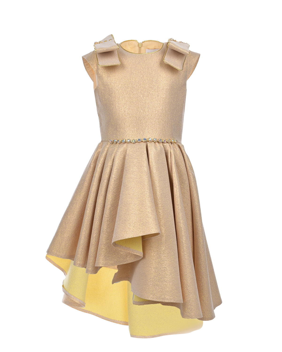 Платье золотого цвета с асимметричной юбкой Eirene, размер 128