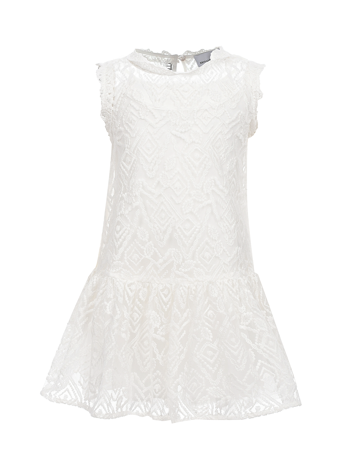 Белое платье с цветочной вышивкой Ermanno Scervino, размер 128 - фото 1