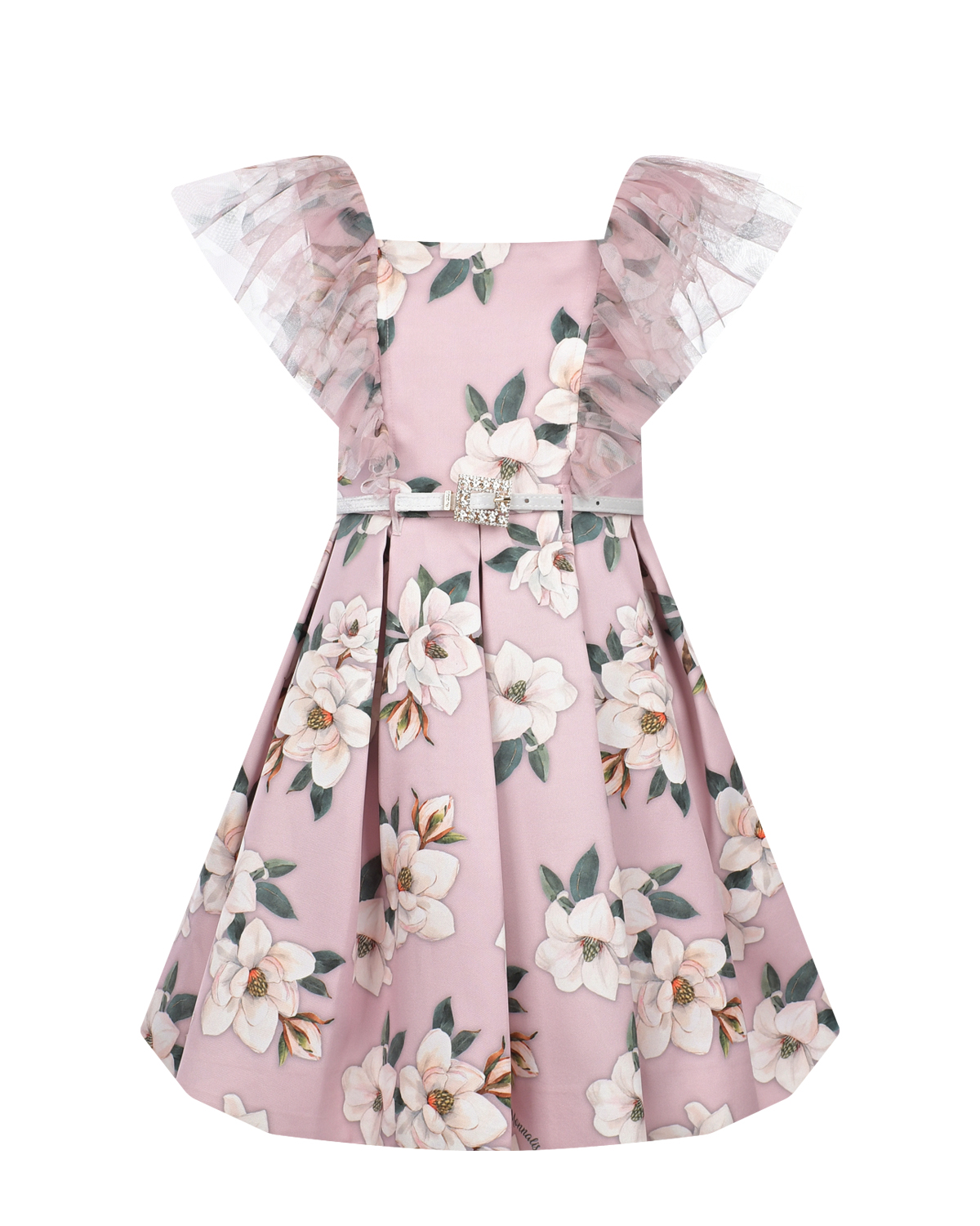 Розовое платье с цветочным принтом Monnalisa розовое многослойное платье gulliver 158