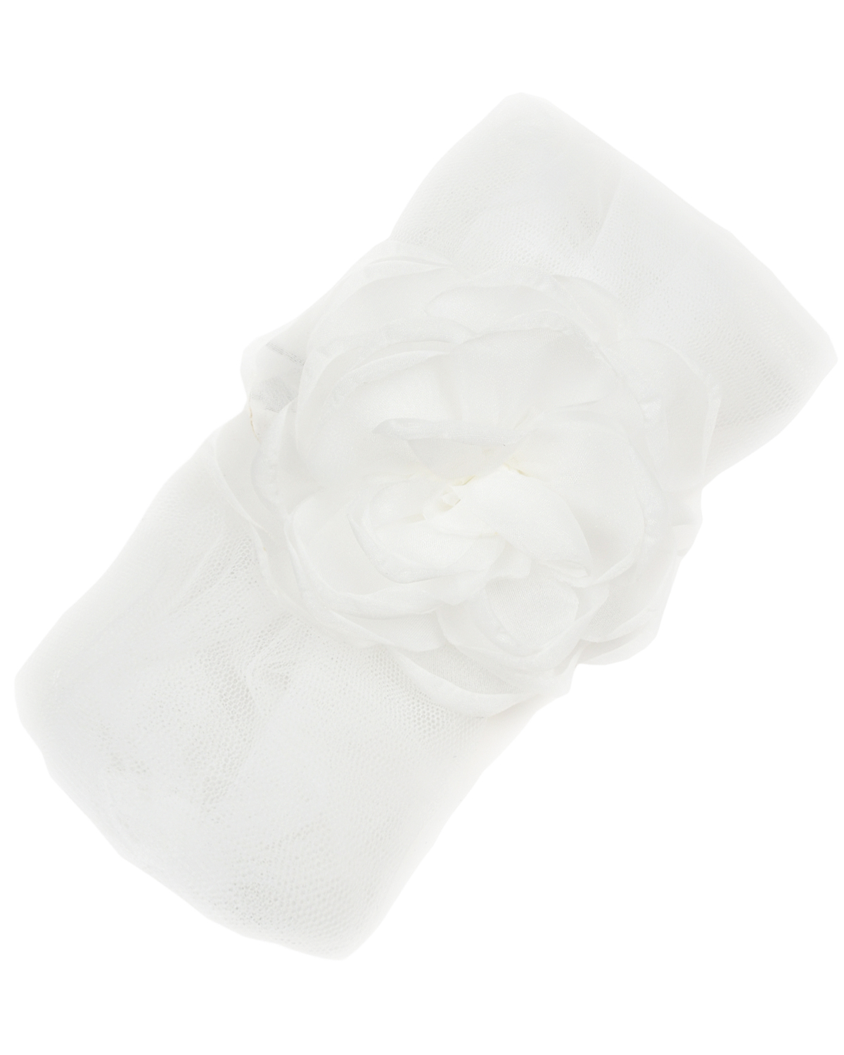 Повязка с крупным цветком, белая Baby A, размер unica