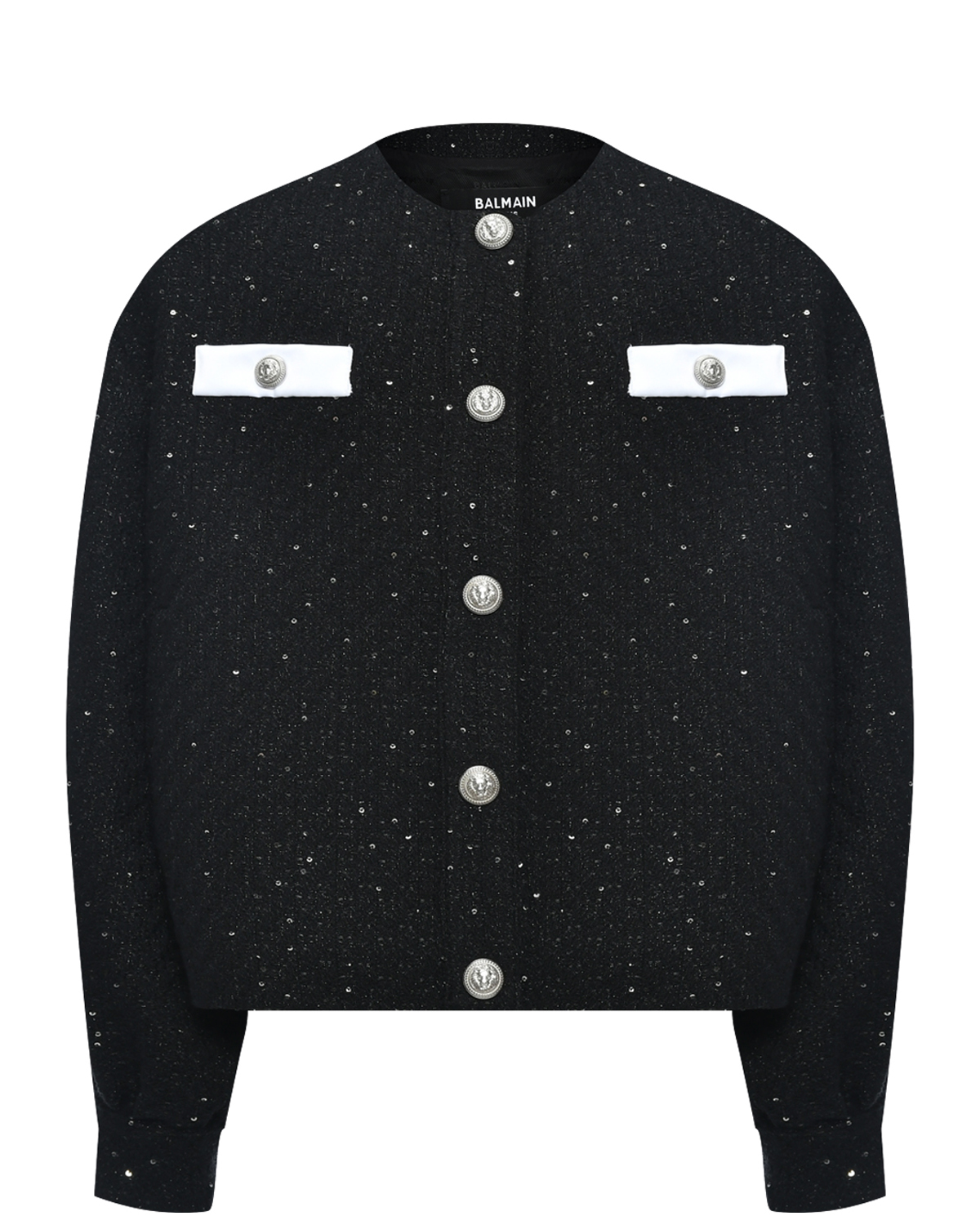 Пиджак с пайетками, черный Balmain, размер 164 - фото 1