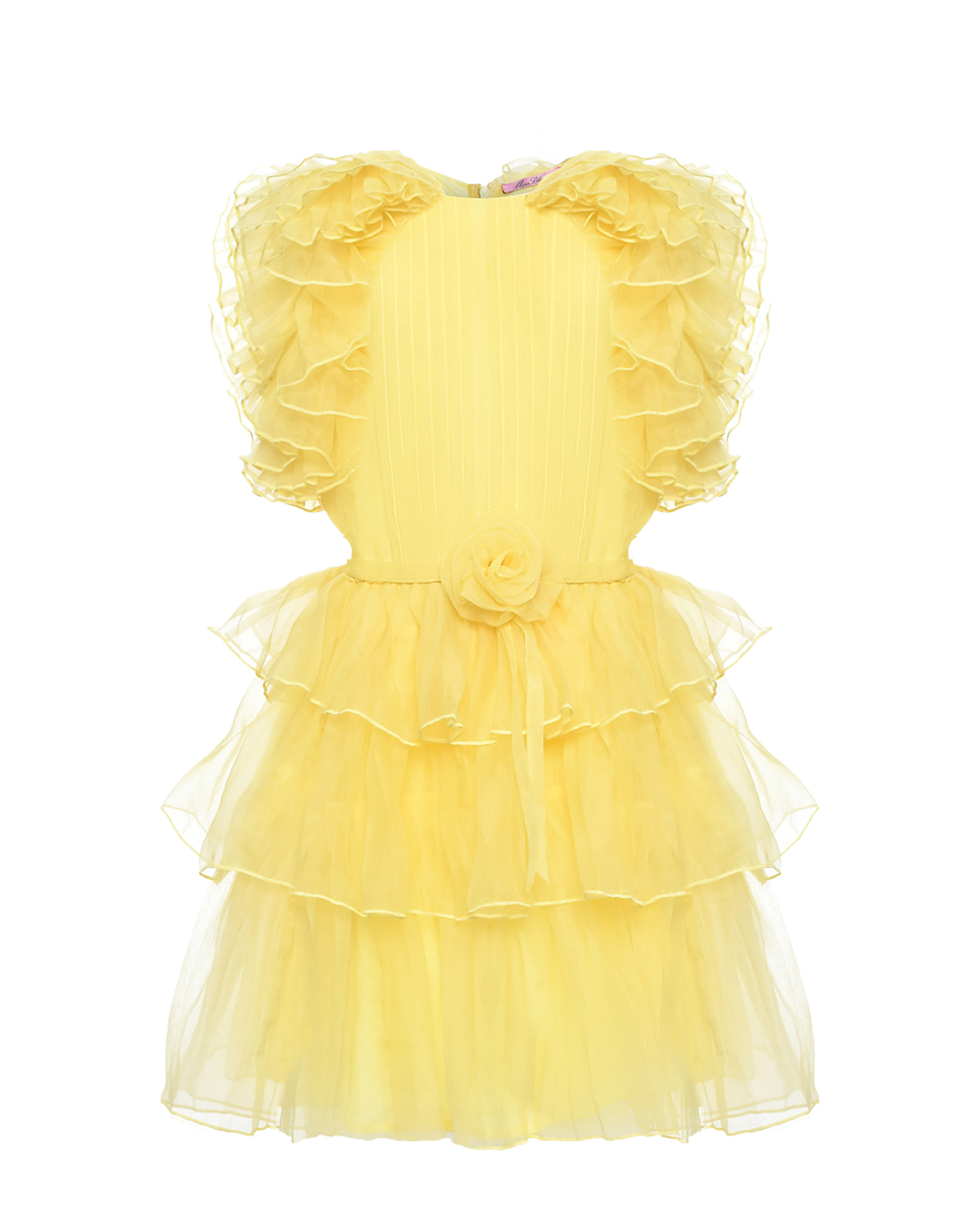 Платье с объемными рюшами, желтое Miss Blumarine, размер 128, цвет нет цвета - фото 1