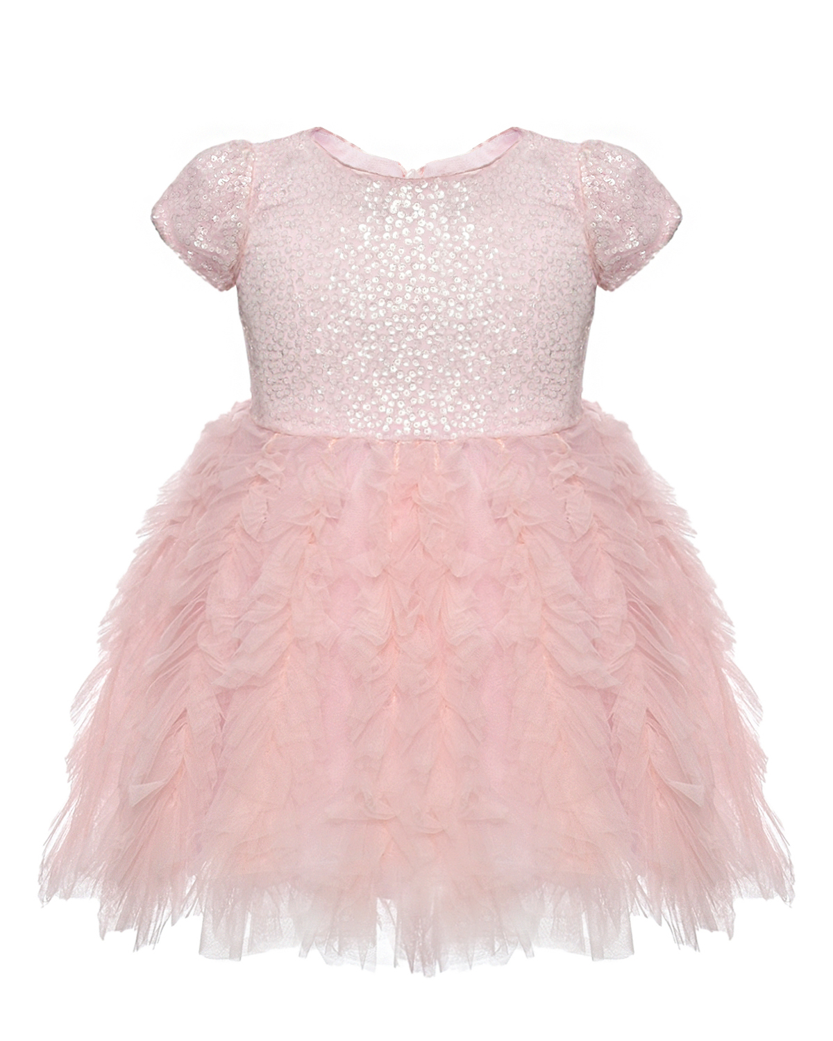 Платье с блёстками Monnalisa, размер 98, цвет розовый - фото 1