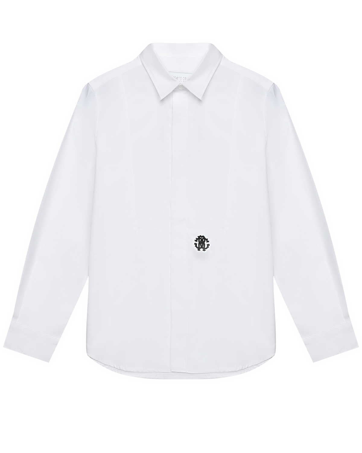 Рубашка с черным лого, белая Roberto Cavalli