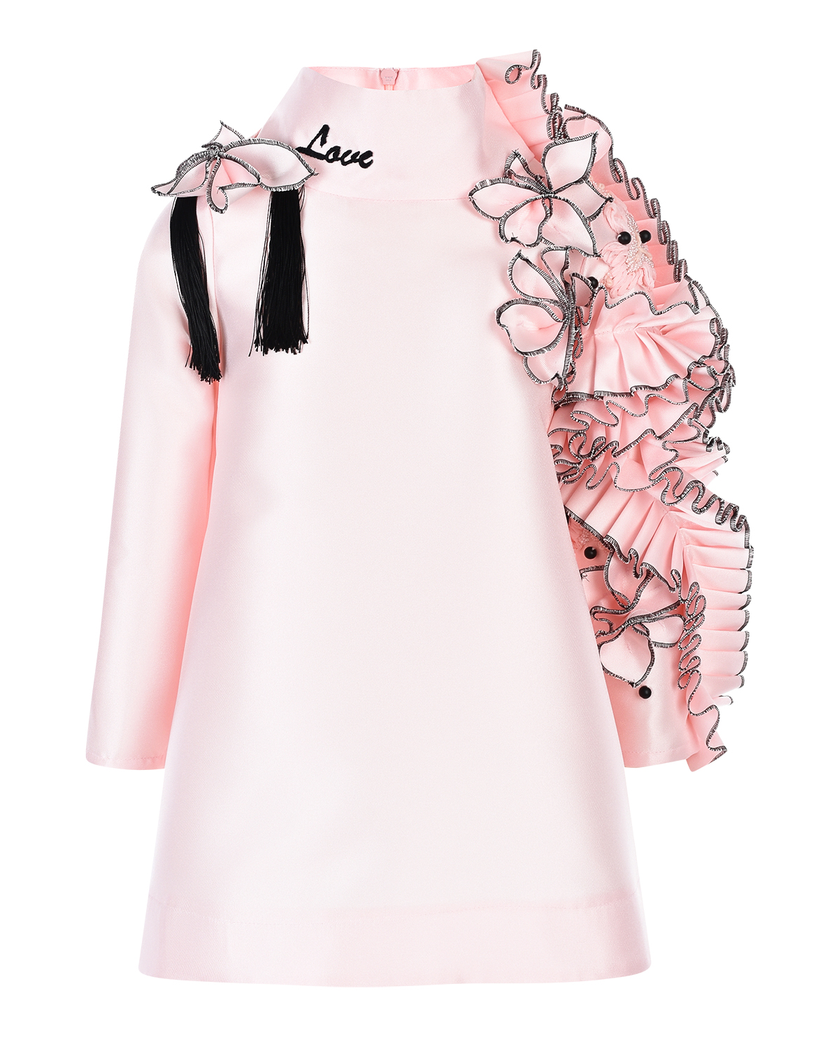 Розовое платье с объемными аппликациями Nikolia детское, размер 110, цвет розовый - фото 1