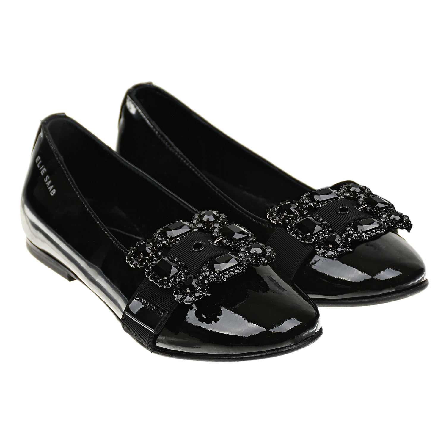 

Черные балетки с кристаллами на пряжке Elie Saab детские, Черный, Черные балетки с кристаллами на пряжке Elie Saab детские