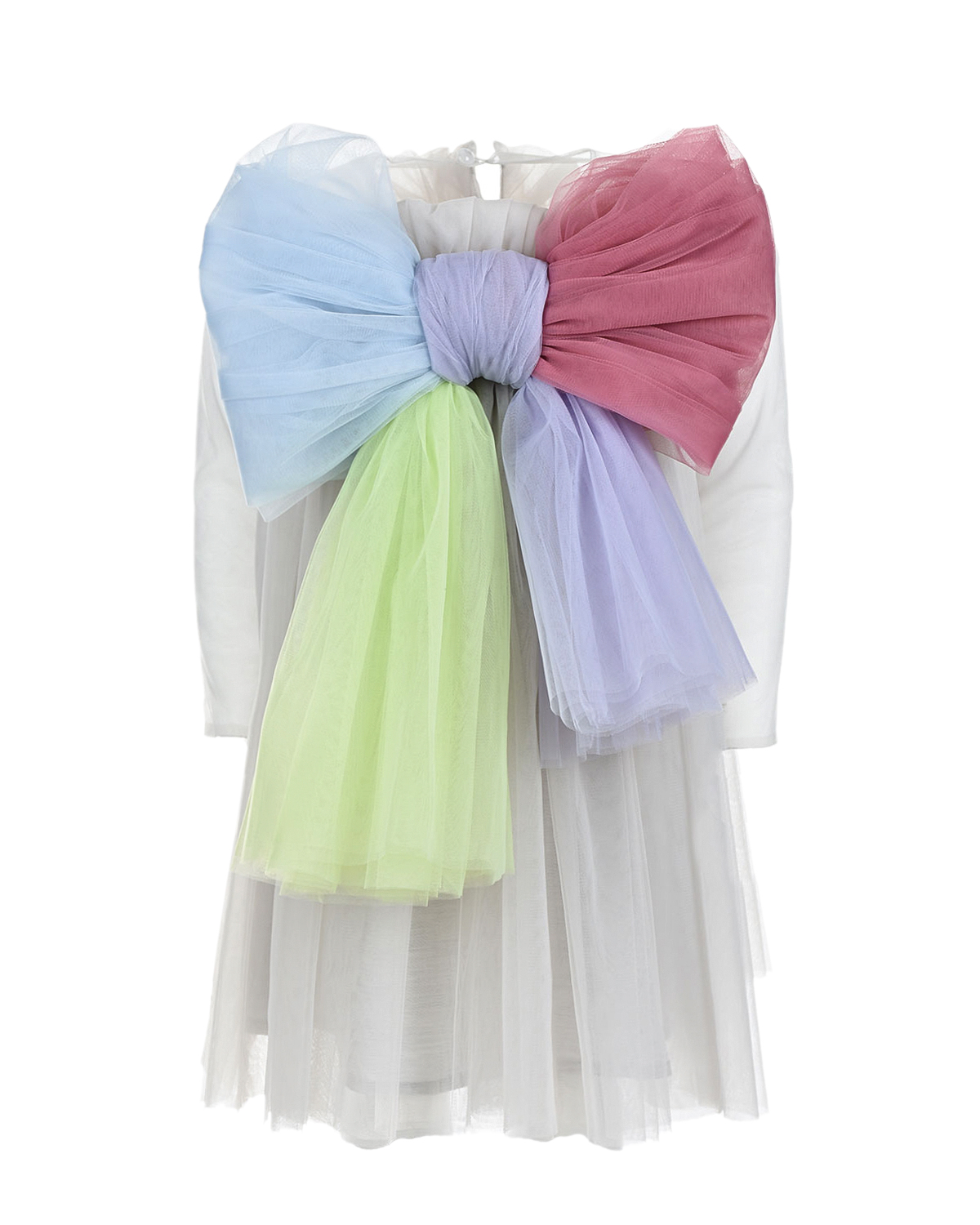 Купить Платье с разноцветным бантом Nikolia детское, Серый, 100%полиэстер, 100%хлопок
