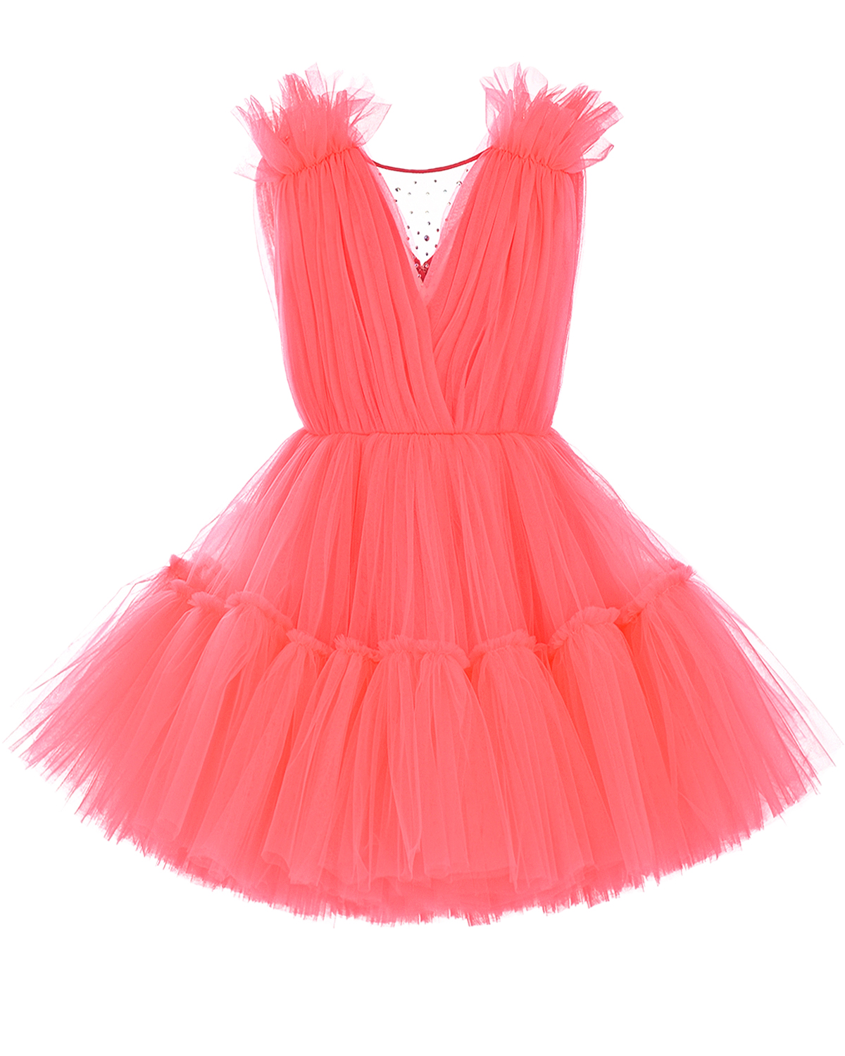 Розовое платье с декором из страз Sasha Kim детское, размер 116, цвет розовый - фото 1