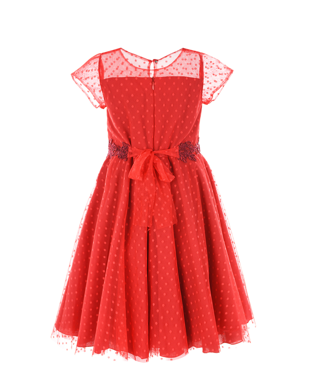 Красное платье с поясом Aletta детское, размер 110, цвет красный - фото 2