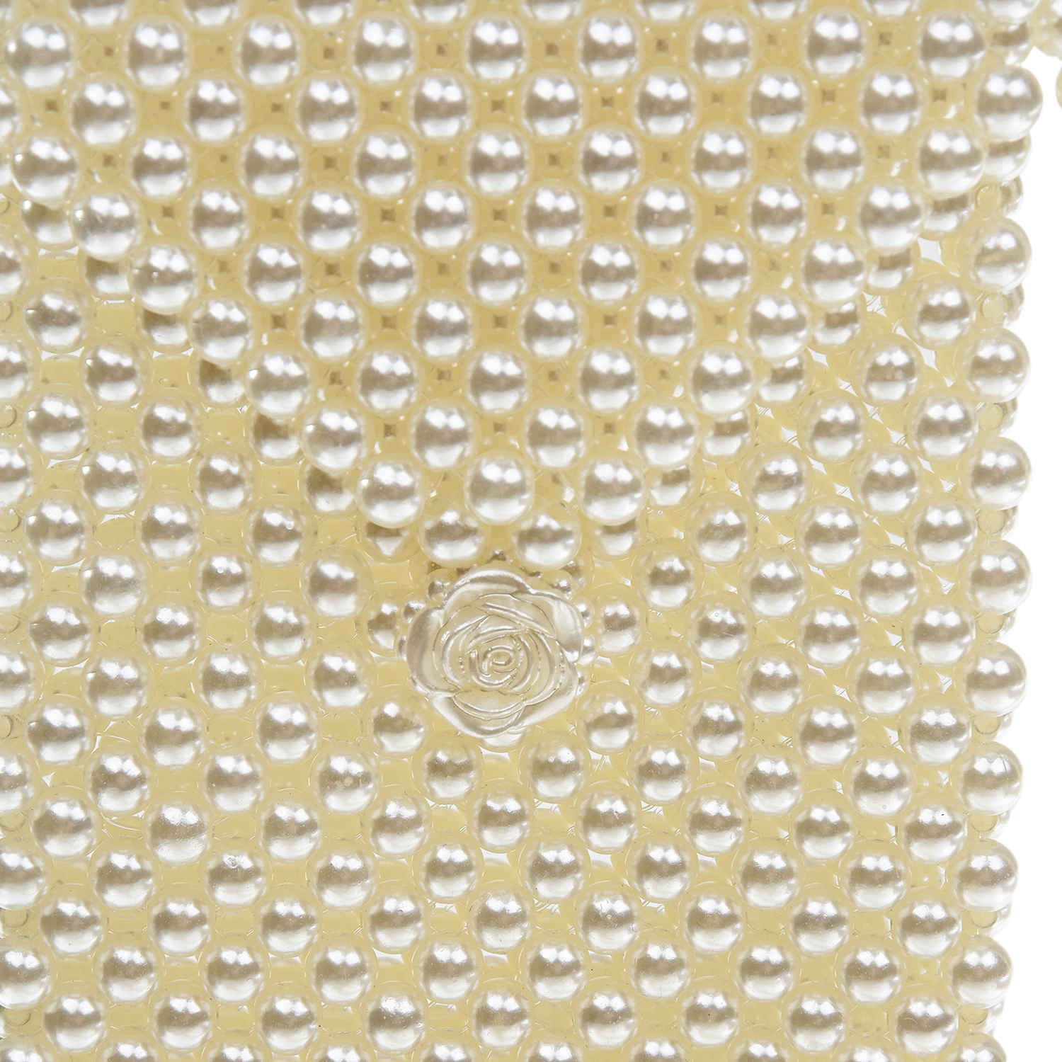 Кремовая плетеная сумка из бусин 11х2х18 см David Charles детская, размер unica, цвет белый - фото 4