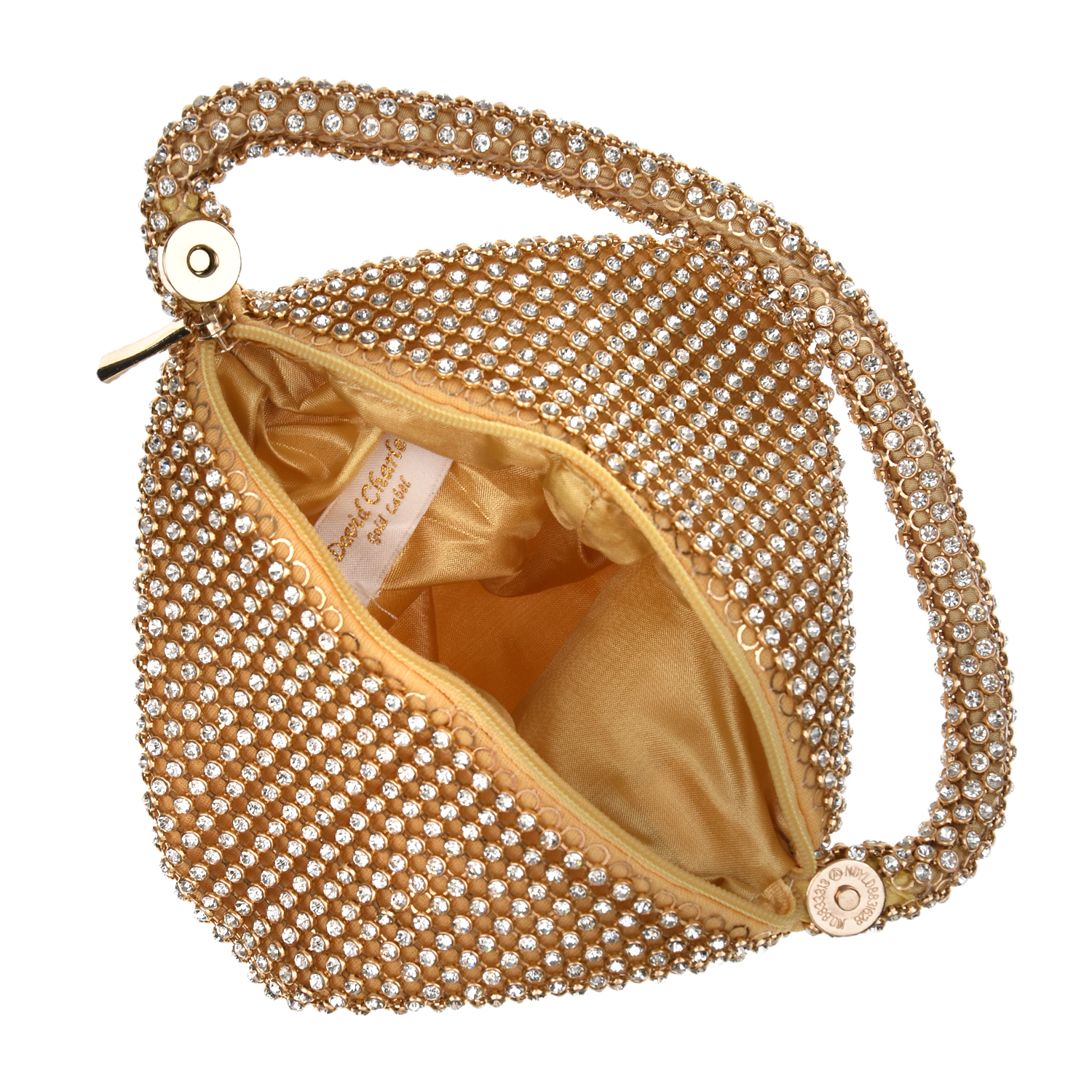 Золотистая сумка со стразами 12х6х13 см David Charles детская, размер unica, цвет золотой - фото 4