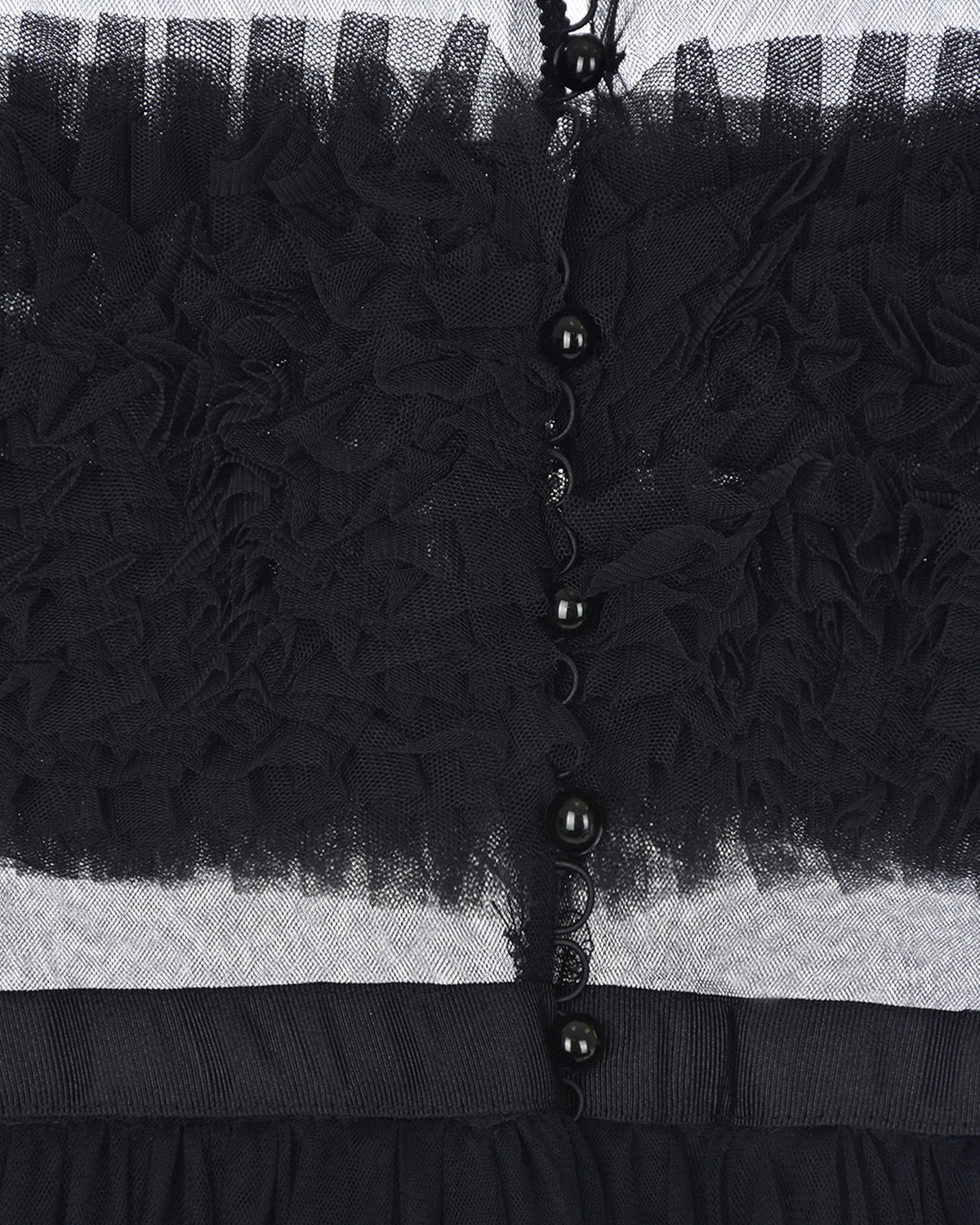 Черное платье с рюшами Designers Cat, размер 140, цвет черный - фото 3