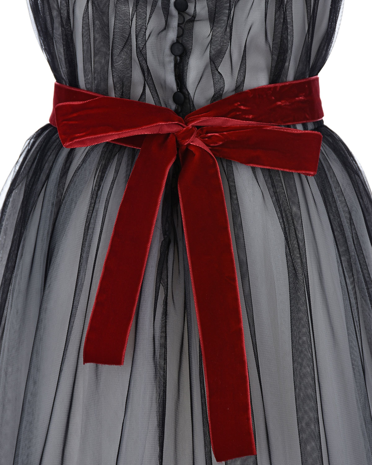 Черное платье с бордовым поясом Designers Cat, размер 140, цвет черный - фото 4