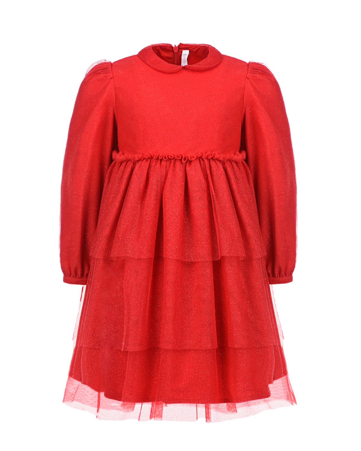 Нарядное красное платье с глиттером IL Gufo детское, размер 92, цвет красный - фото 1