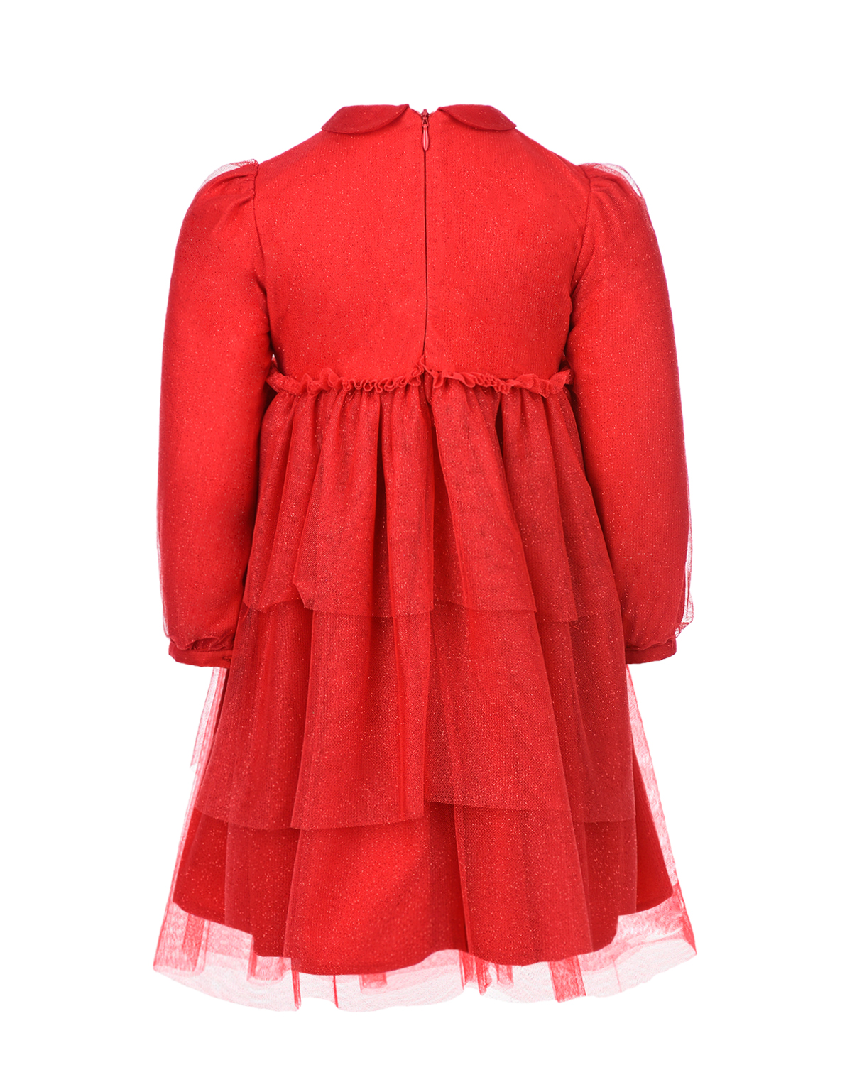 Нарядное красное платье с глиттером IL Gufo детское, размер 92, цвет красный - фото 2