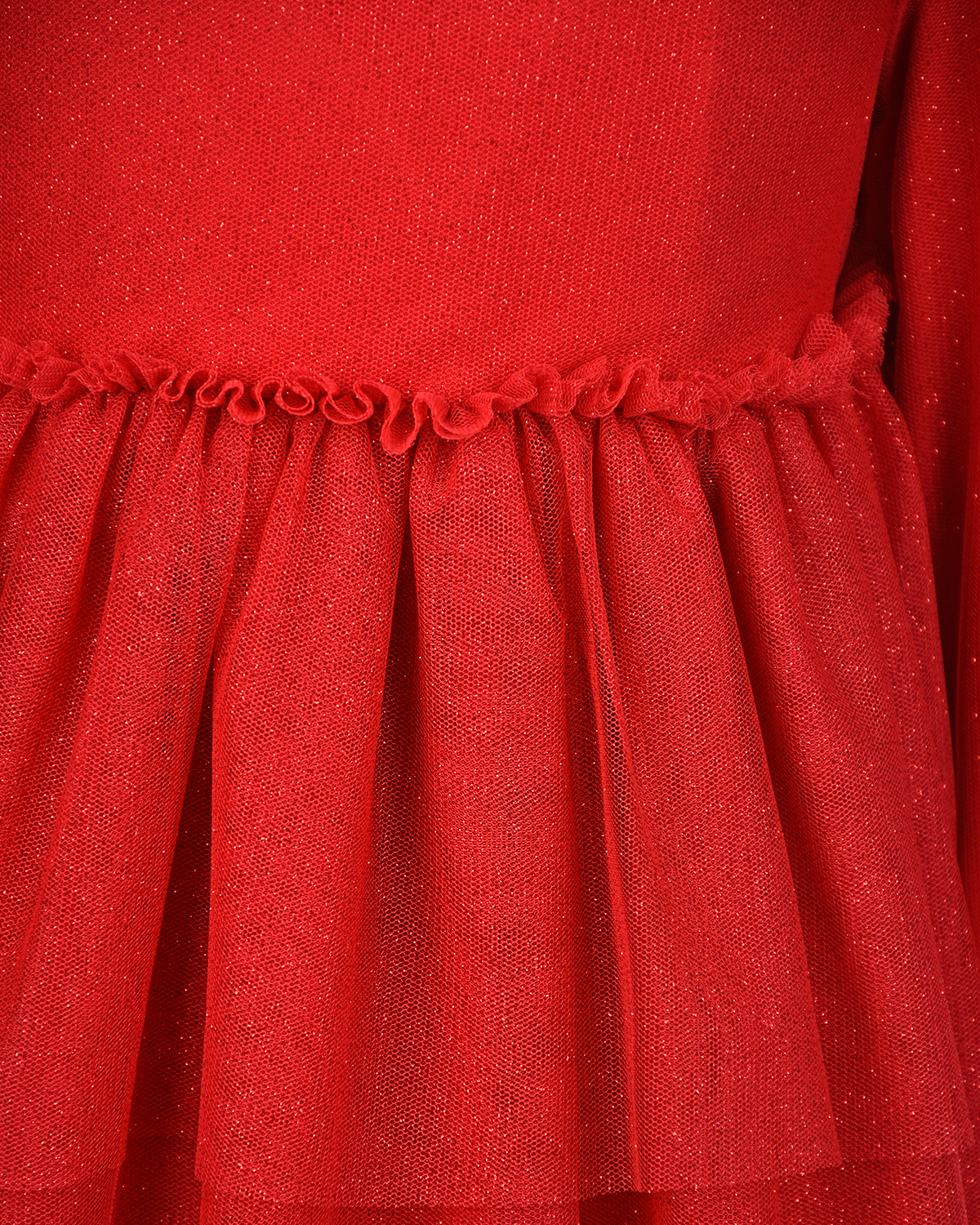 Нарядное красное платье с глиттером IL Gufo детское, размер 92, цвет красный - фото 3