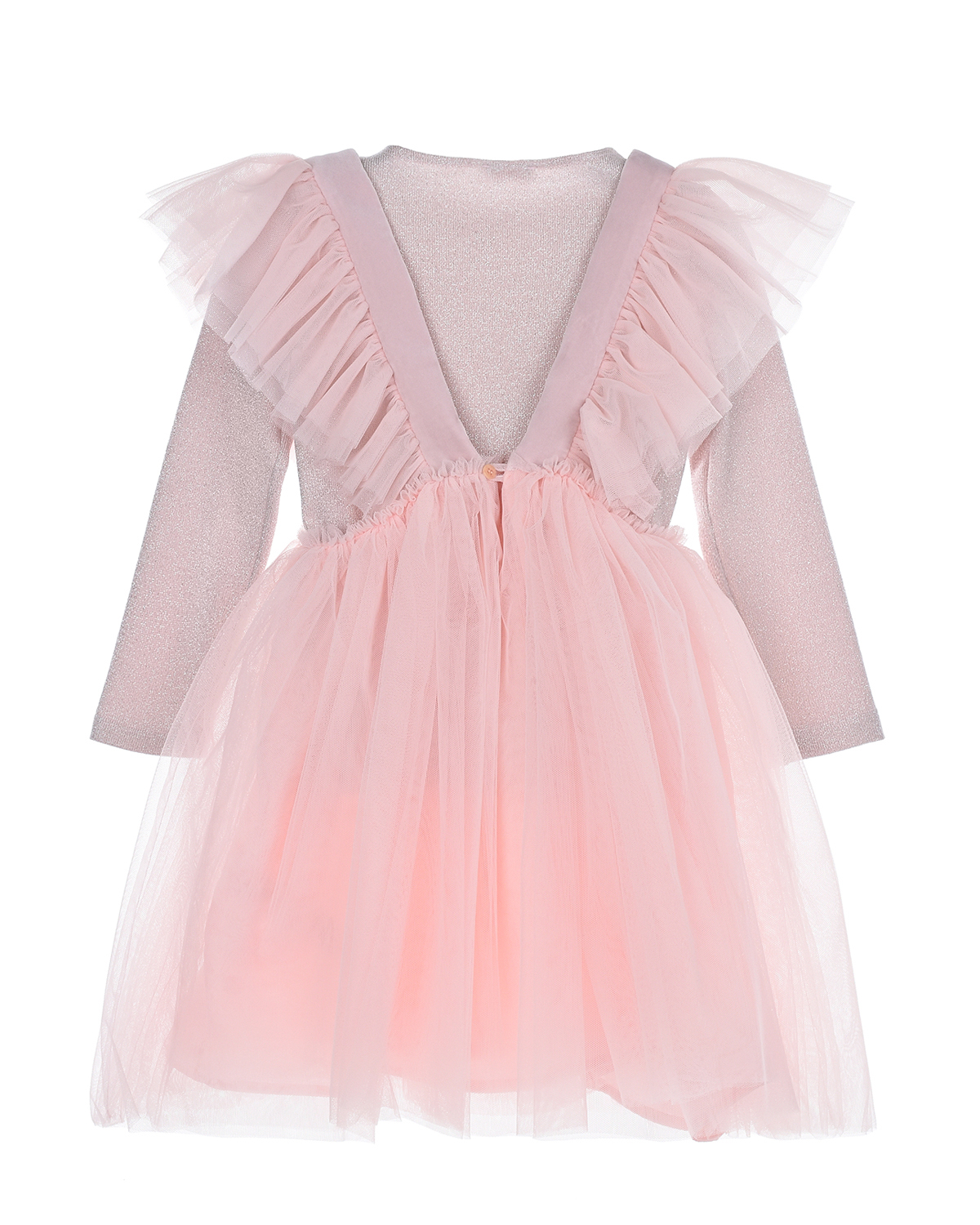Нежно-розовое платье с юбкой из тюля IL Gufo детское, размер 116, цвет розовый - фото 2
