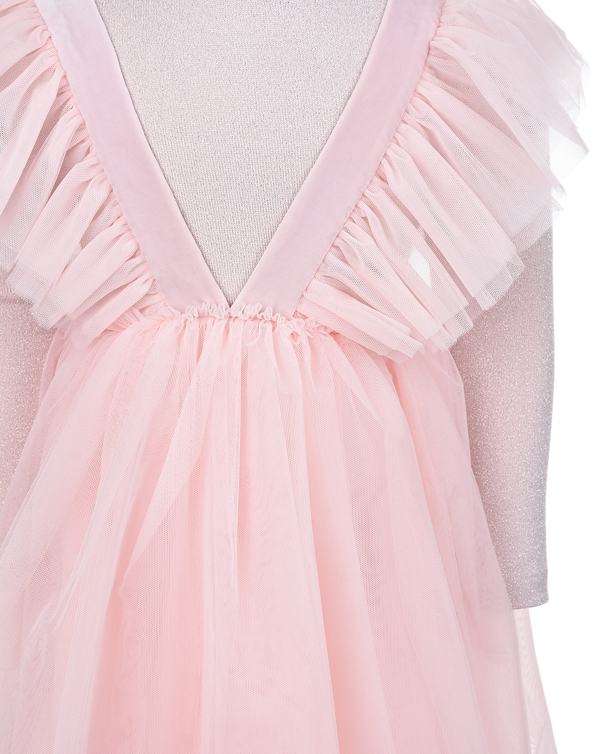 Нежно-розовое платье с юбкой из тюля IL Gufo детское, размер 116, цвет розовый - фото 3