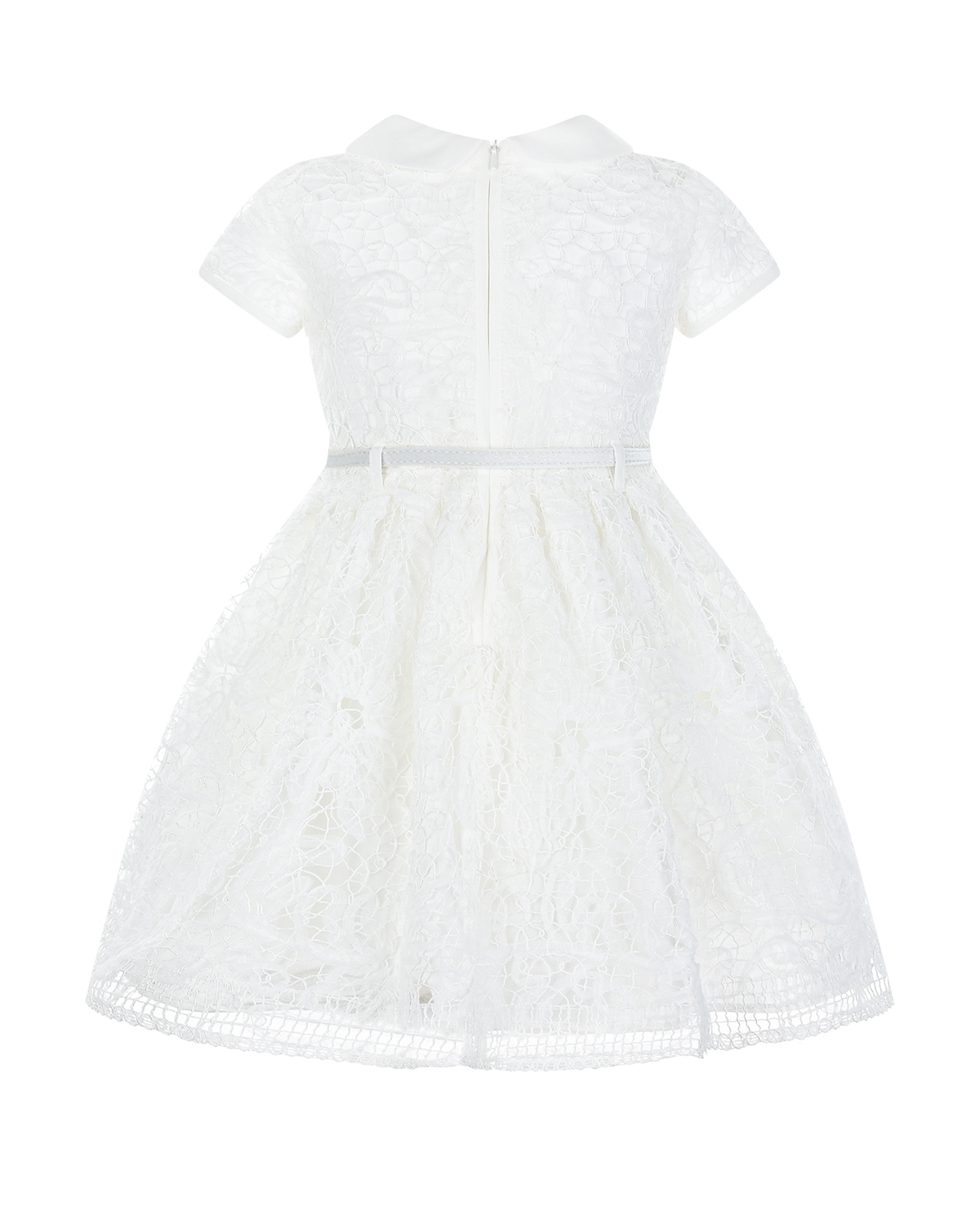 Белое кружевное платье с поясом Monnalisa детское, размер 104, цвет белый - фото 2