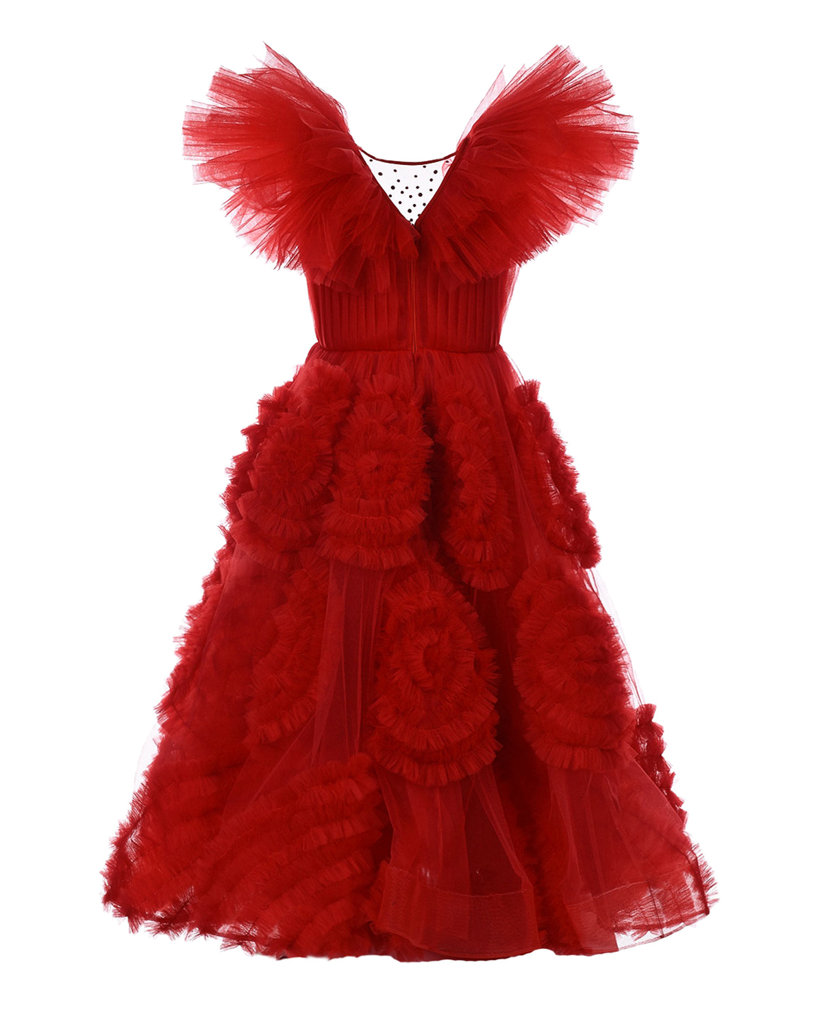 Красное платье с декольте Sasha Kim детское, размер 104, цвет красный - фото 3