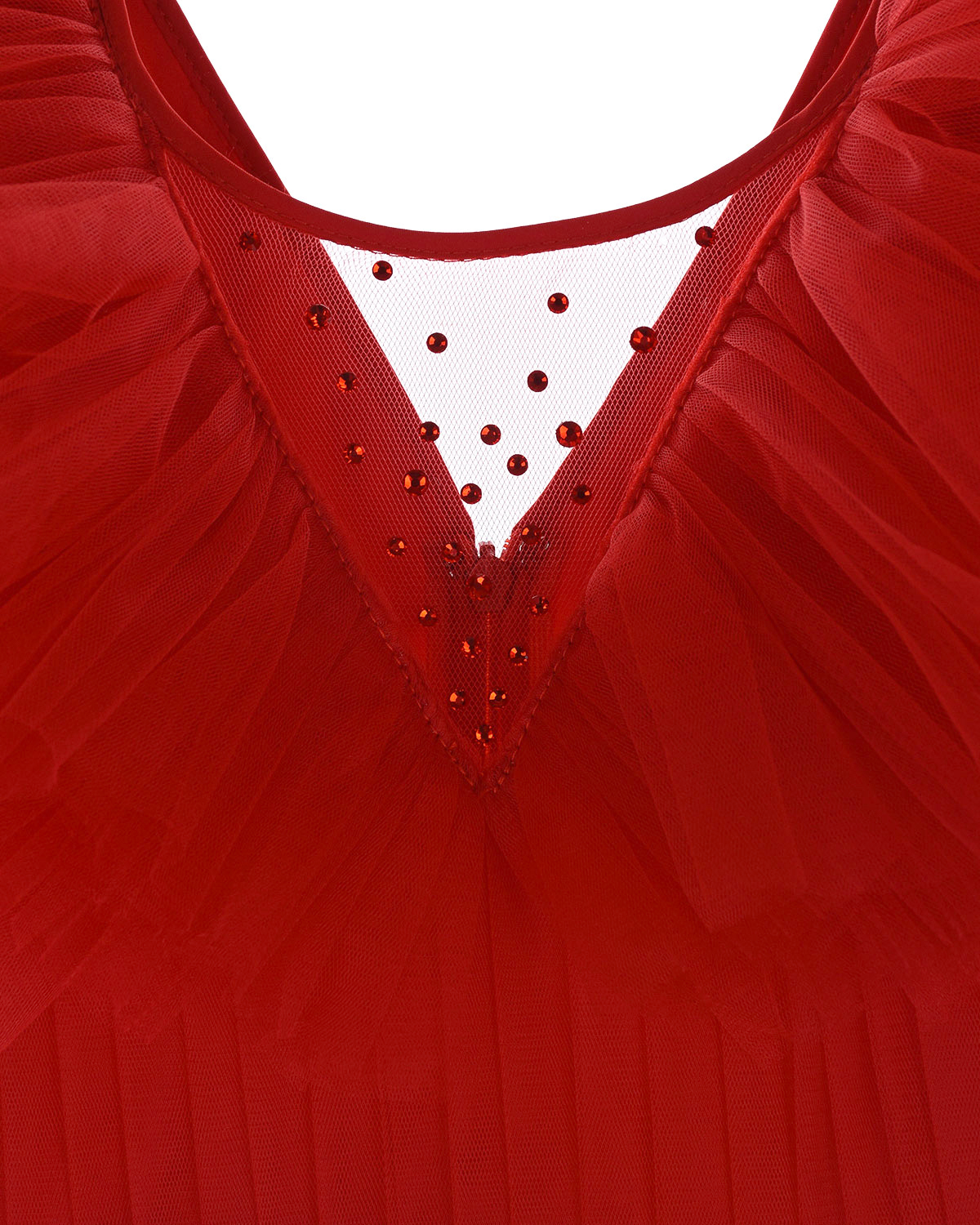 Красное платье с декольте Sasha Kim детское, размер 104, цвет красный - фото 6