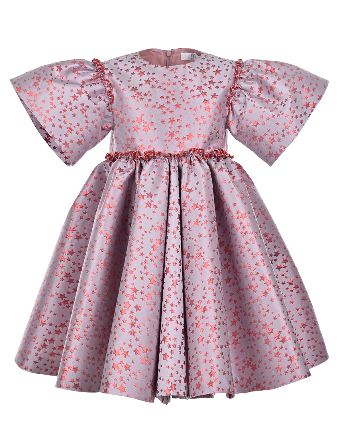 Жаккардовое платье с декором в форме звездочек Zhanna&Anna, размер 104, цвет розовый - фото 1
