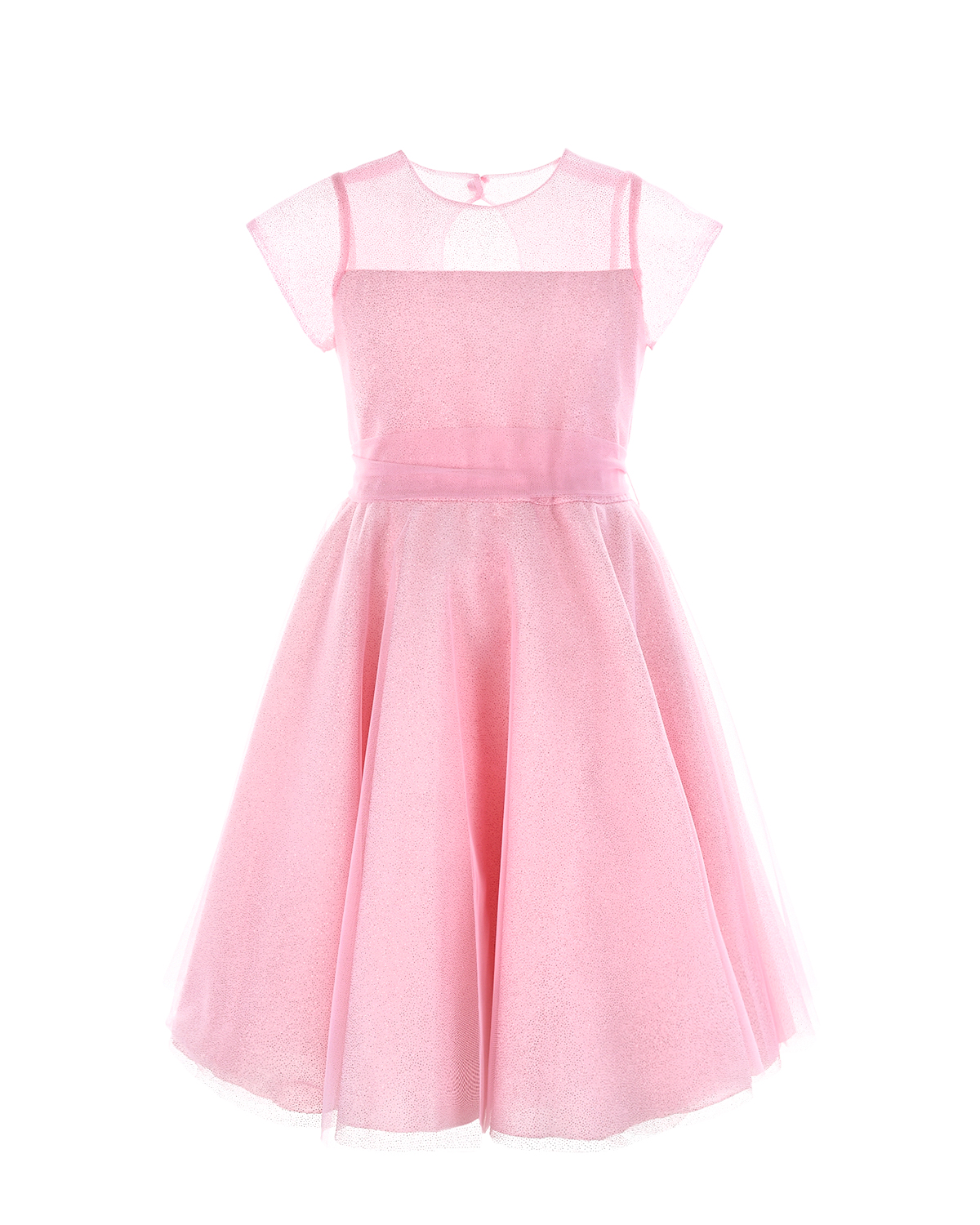 Розовое платье с поясом Aletta детское, размер 104, цвет розовый - фото 1