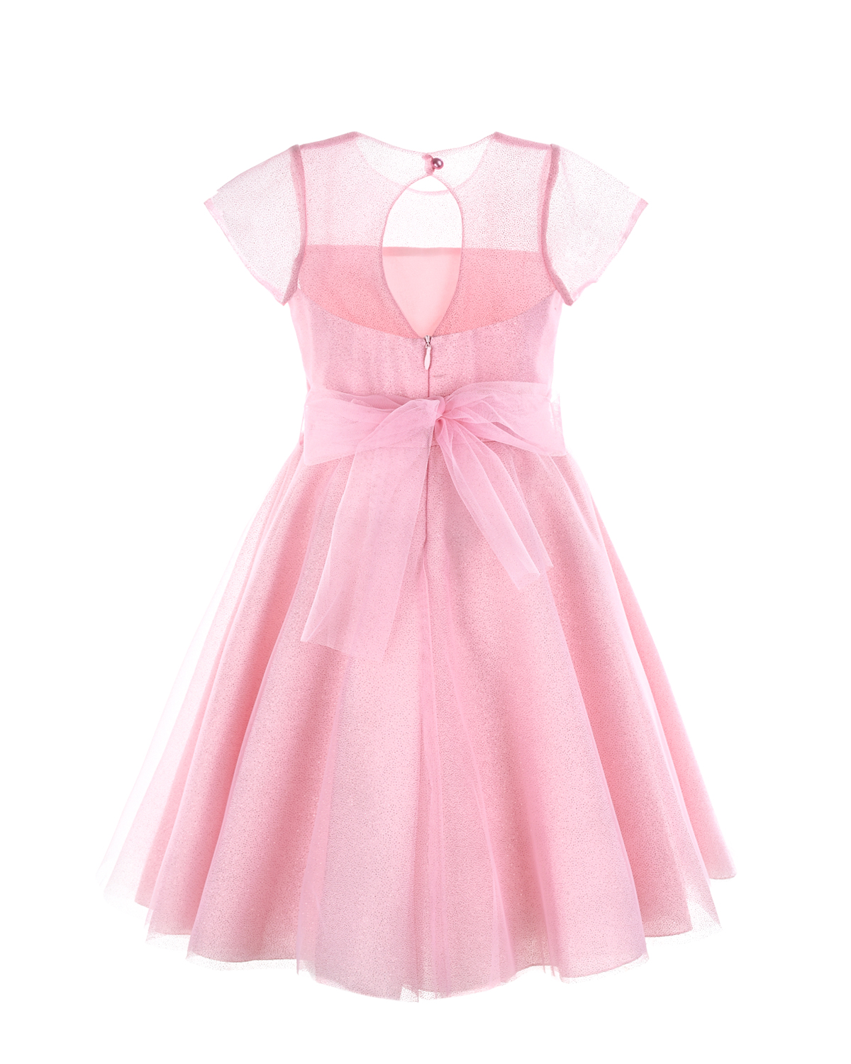 Розовое платье с поясом Aletta детское, размер 104, цвет розовый - фото 2