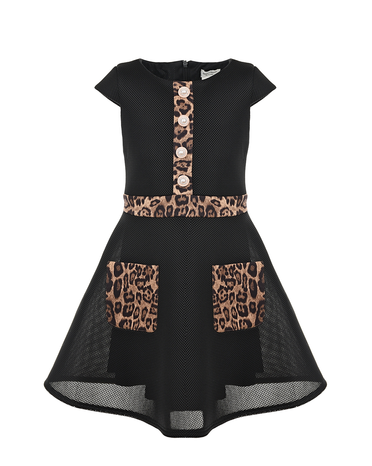 Платье с лерпардовыми вставками David Charles детское, размер 128, цвет черный - фото 1
