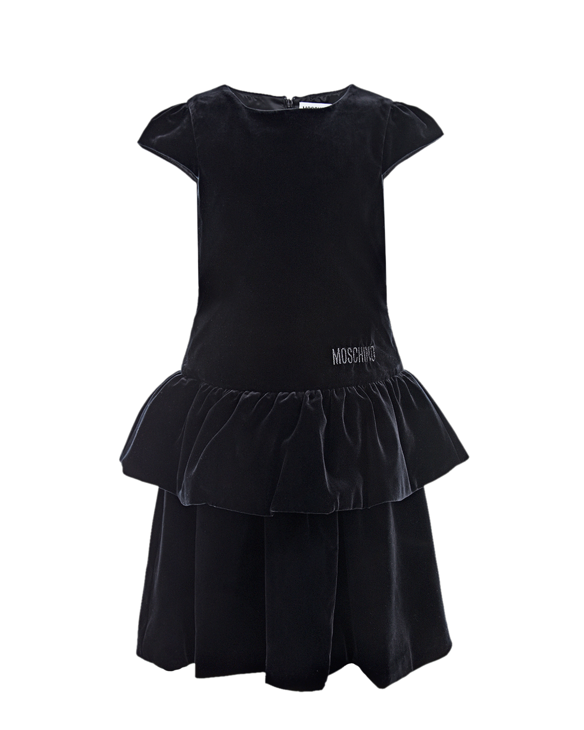 Черное бархатное платье Moschino детское, размер 116, цвет черный - фото 1