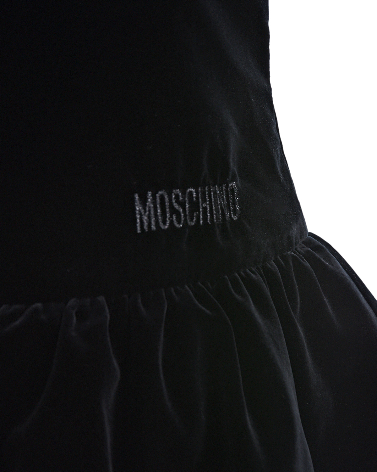 Черное бархатное платье Moschino детское, размер 116, цвет черный - фото 3