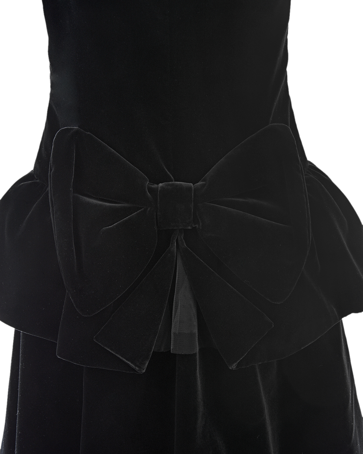 Черное бархатное платье Moschino детское, размер 116, цвет черный - фото 4