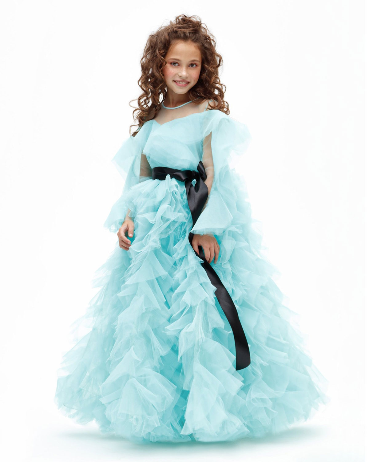 Мятное платье Florence Sasha Kim детское, размер 110, цвет мятный - фото 2