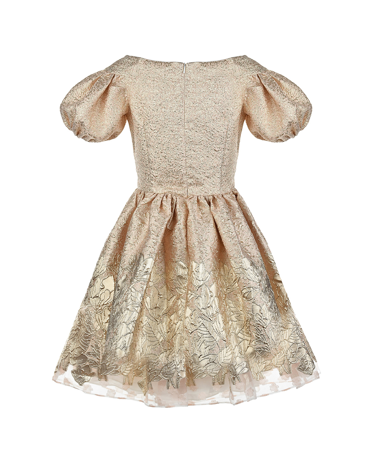 Золотистое платье с декором "листья" David Charles детское, размер 140, цвет золотой - фото 2