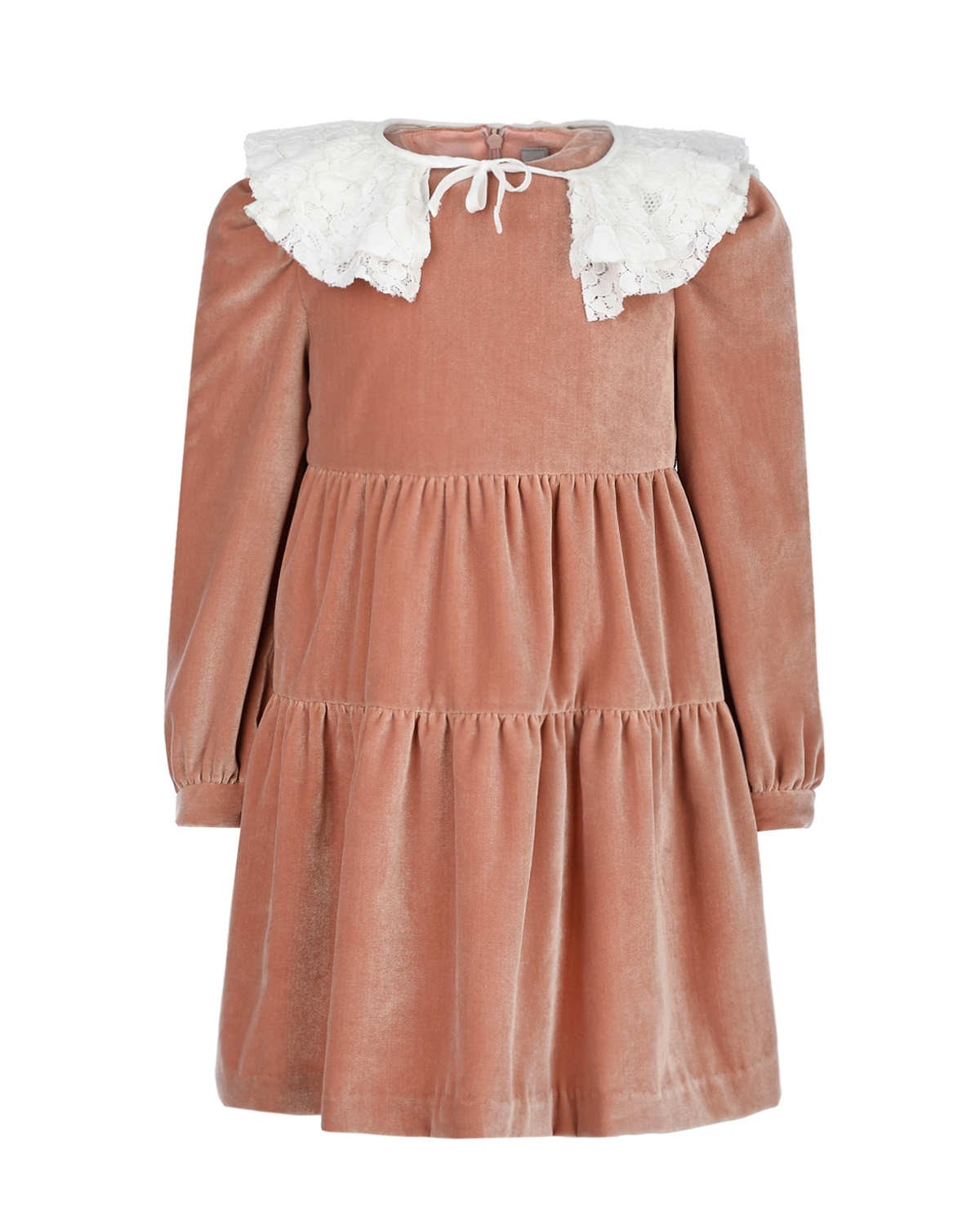 Кремовое платье с белым воротником IL Gufo детское, размер 104, цвет розовый - фото 1