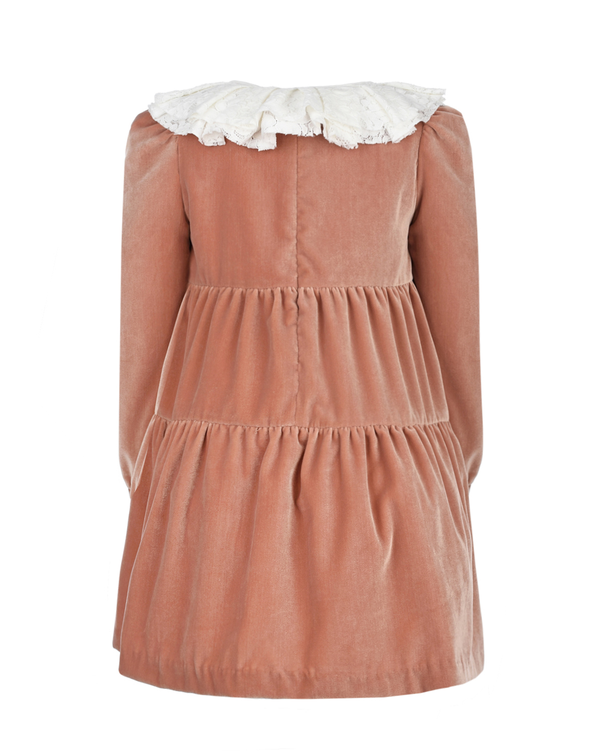 Кремовое платье с белым воротником IL Gufo детское, размер 104, цвет розовый - фото 2