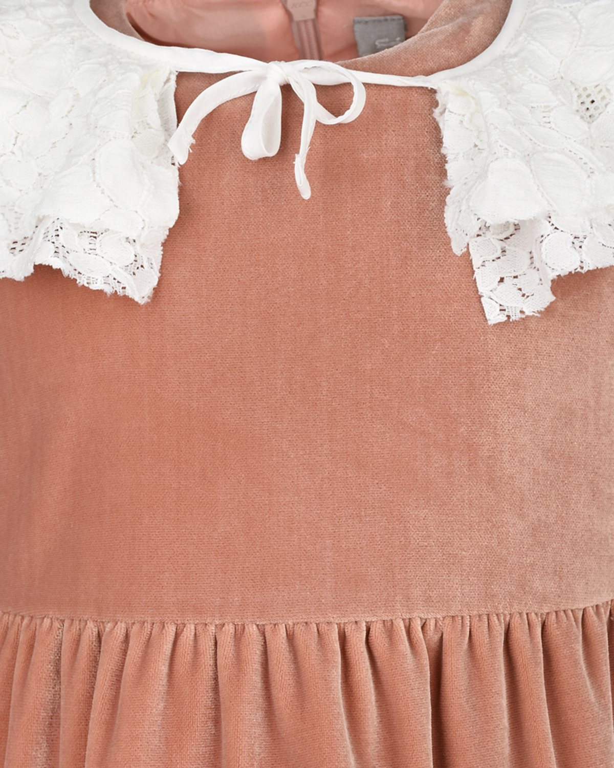Кремовое платье с белым воротником IL Gufo детское, размер 104, цвет розовый - фото 3